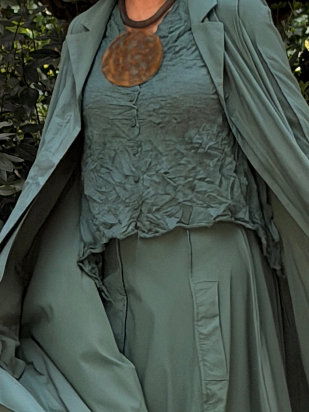 Jaqueta de lli textura arrugada