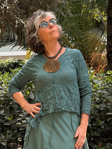 Jaqueta de lli textura arrugada