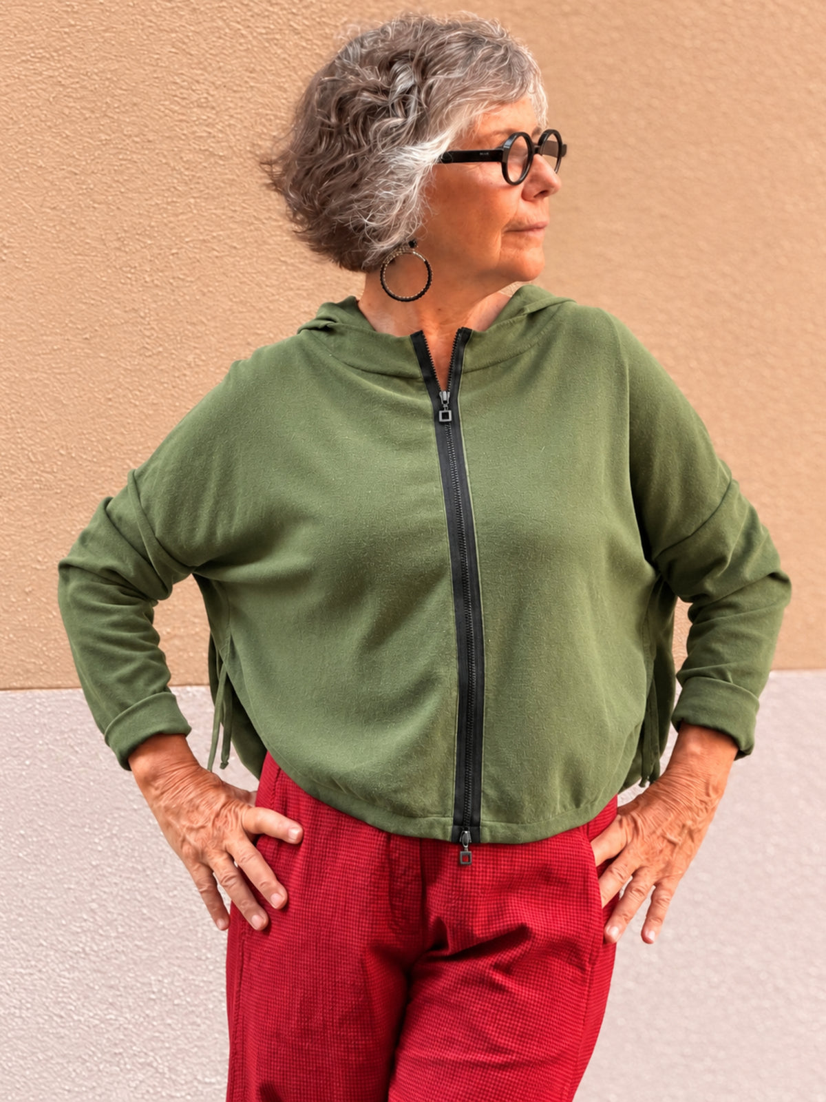 Chaqueta de punto fino — capucha y doble cursor