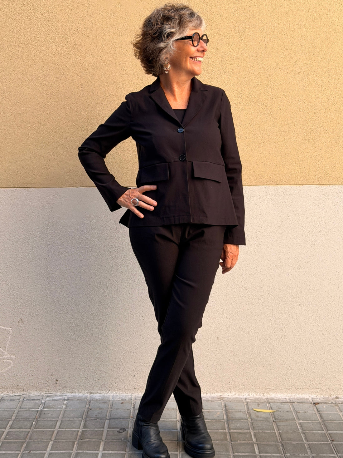Pantaló cigarette de viscosa elàstica — tall recte