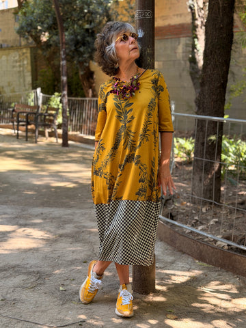 Vestido Durga — Jersey de algodón con estampado floral exclusivo | Amber
