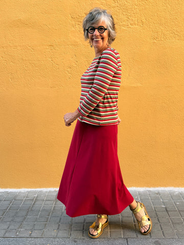 Falda Pola longuette — tejido técnico elástico y cintura alta
