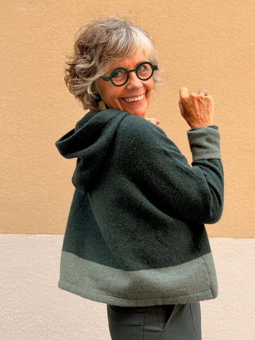 Hooded jumper — wool and alpaca knit