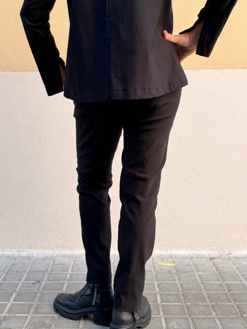 Cigarette-fit stretch viscose trousers — straight cut