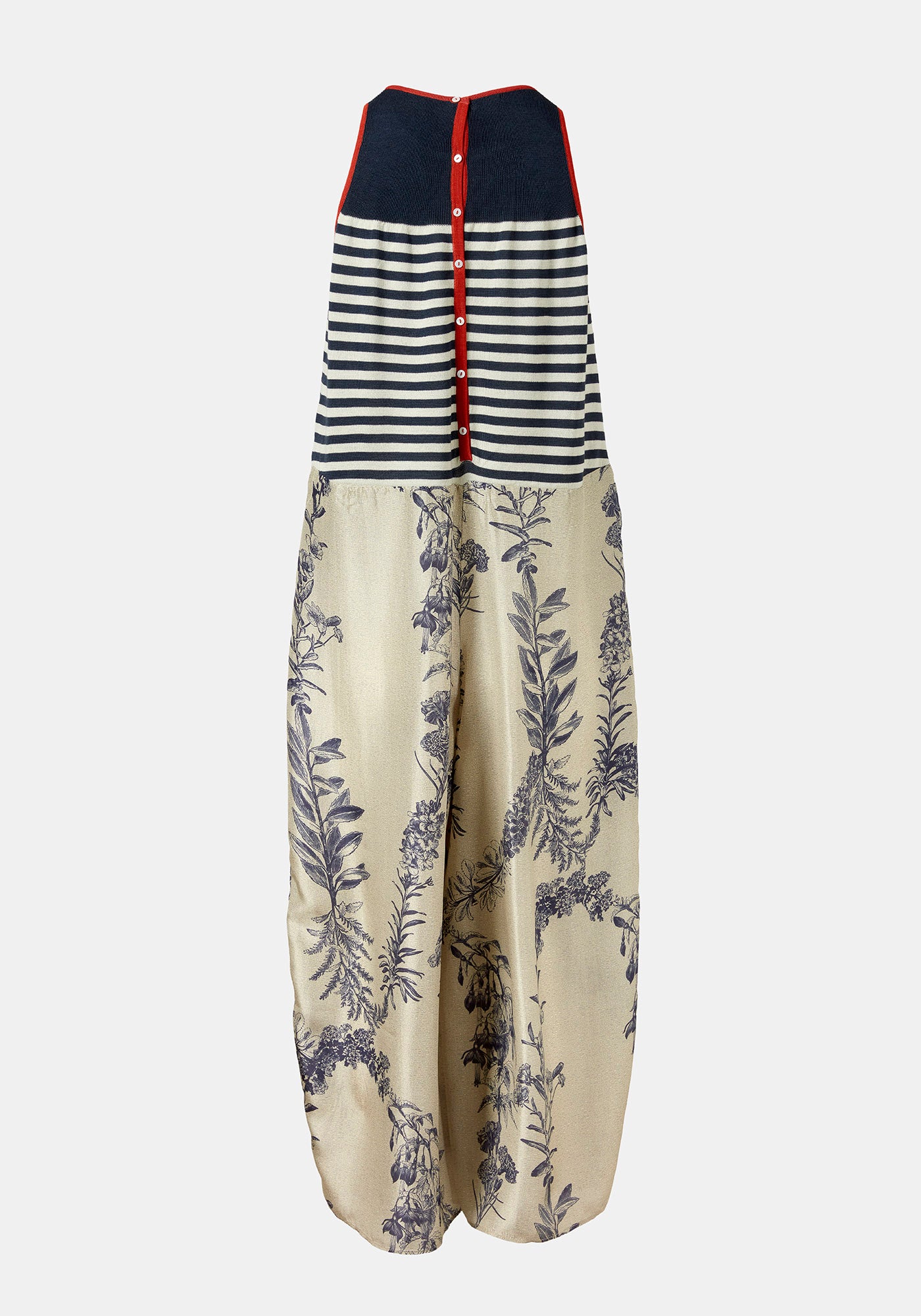 Jumpsuit in silk and cotton with exclusive print