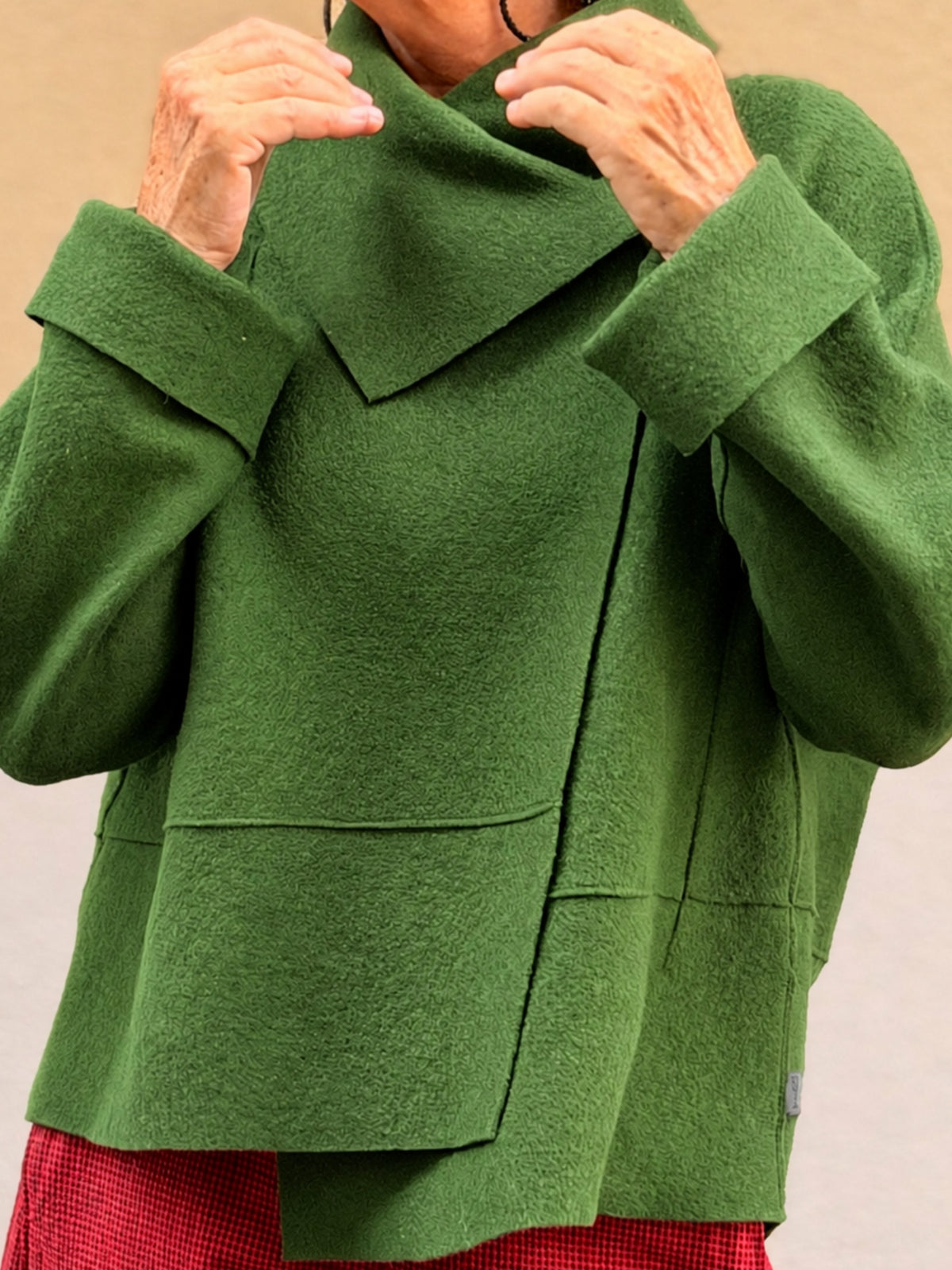 Boiled wool jacket — wide collar