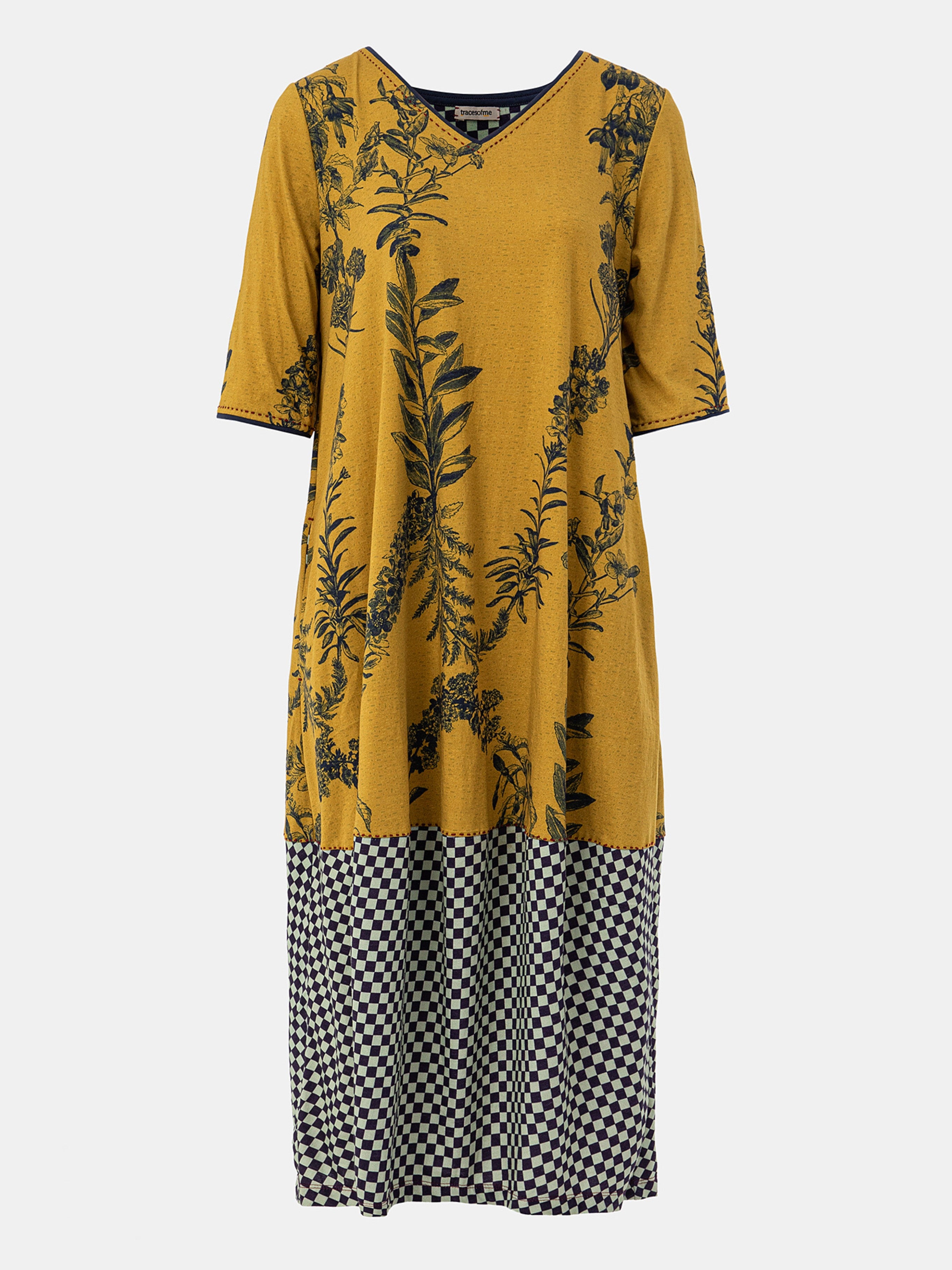 Vestido Durga — Jersey de algodón con estampado floral exclusivo | Amber