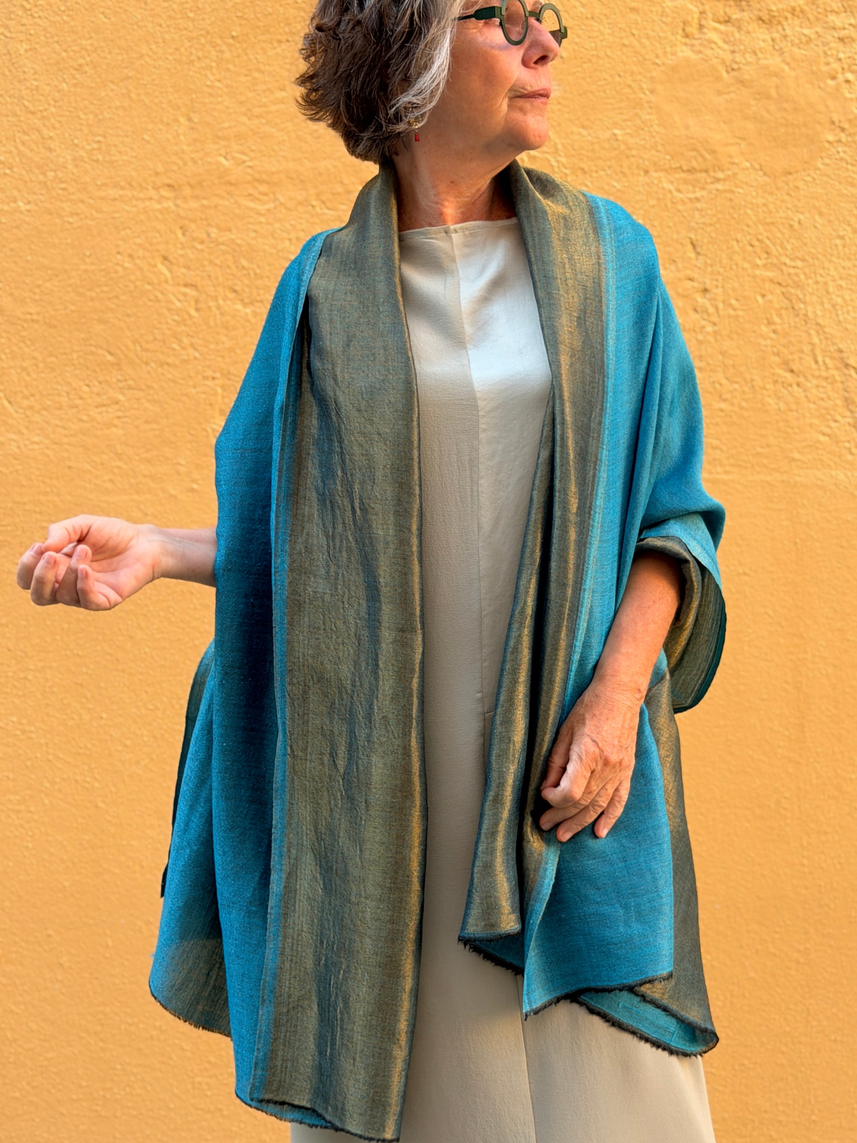 Cashmere pashmina with zari thread — silent luxury and airy drape