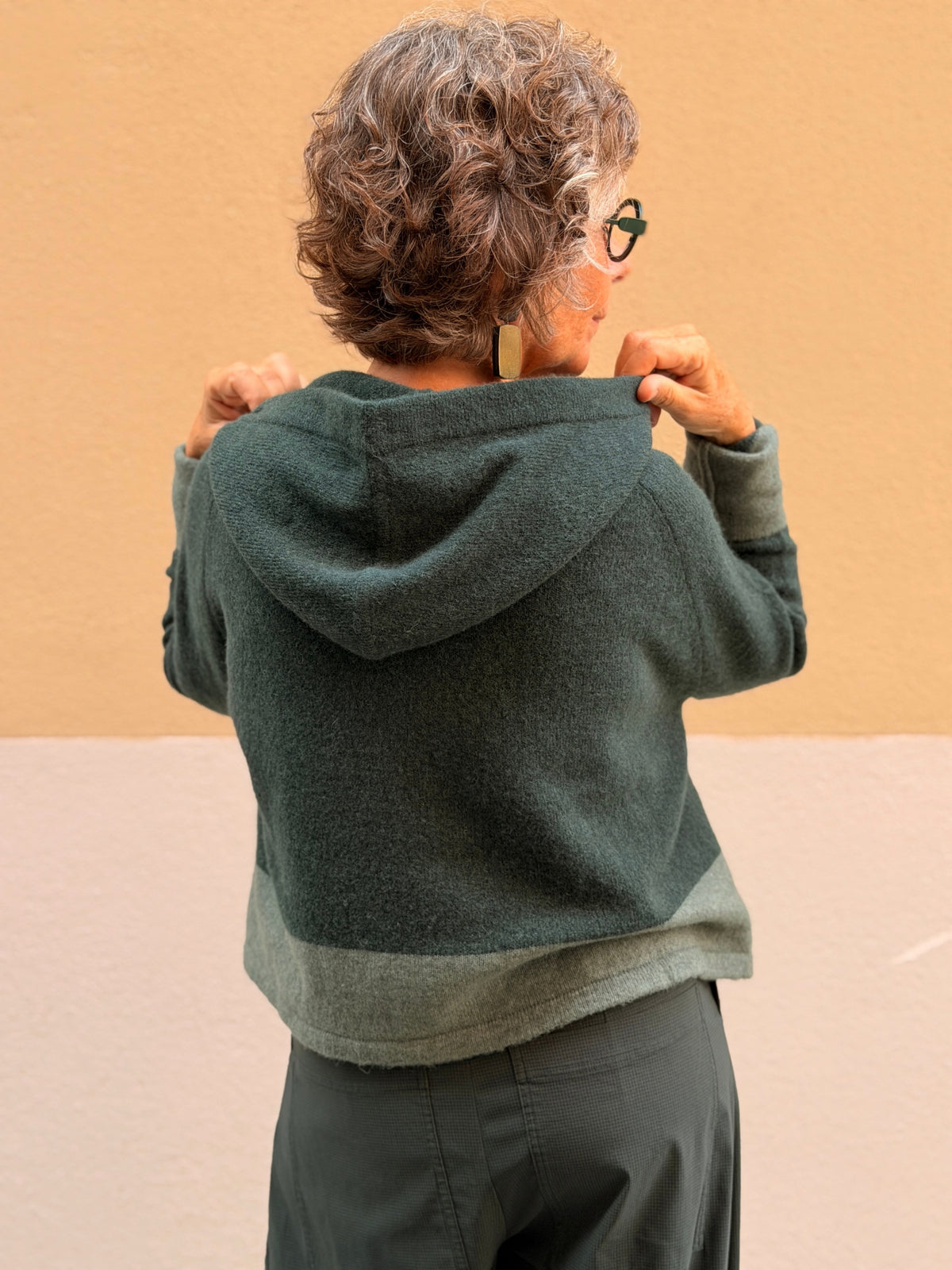 Hooded jumper — wool and alpaca knit