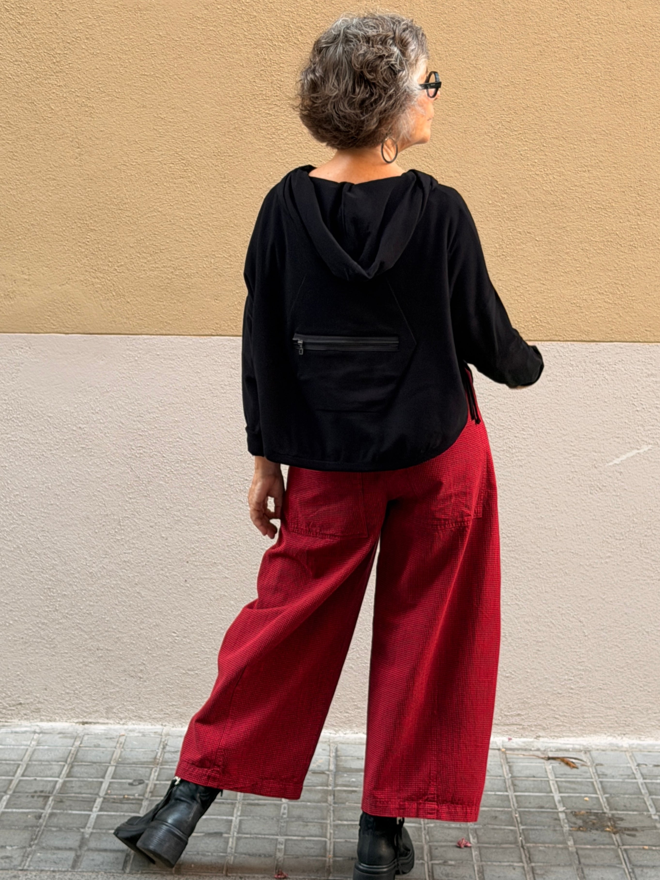 Pantaló de quadres — cotó i cama ampla
