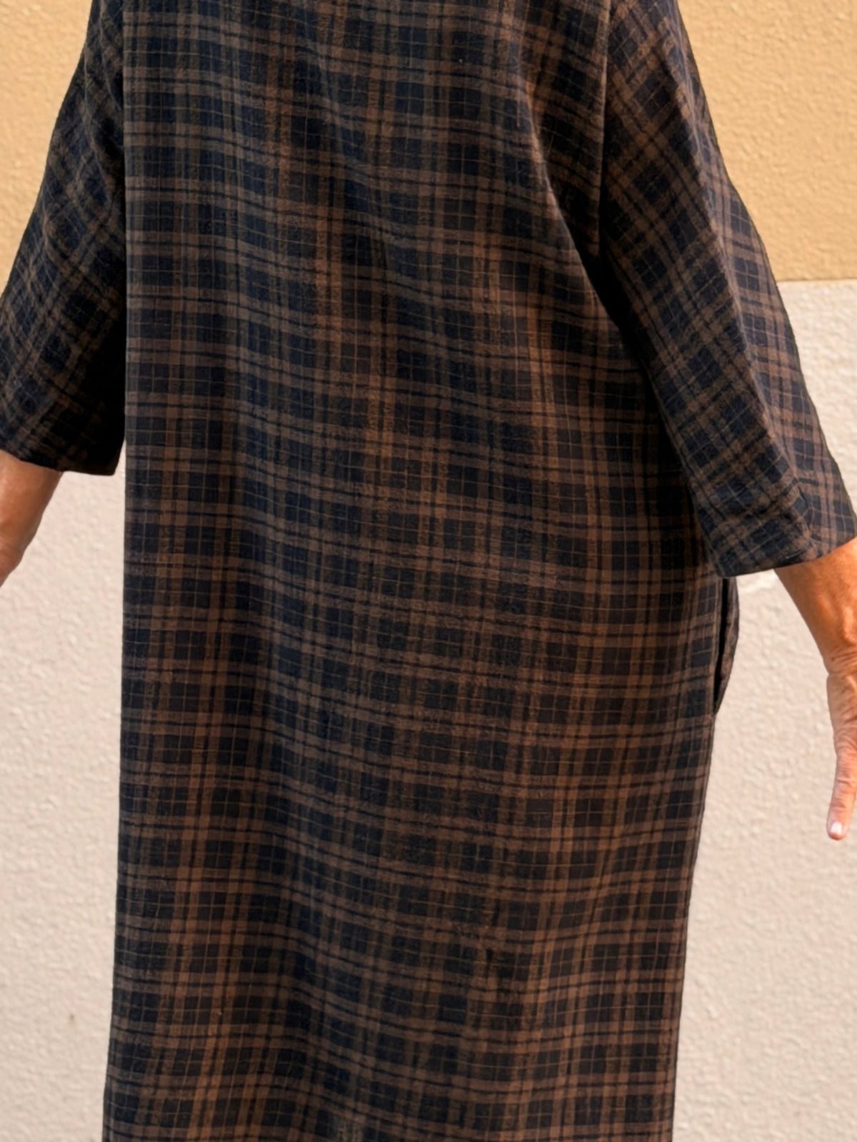 Checked wool dress — A-line cut