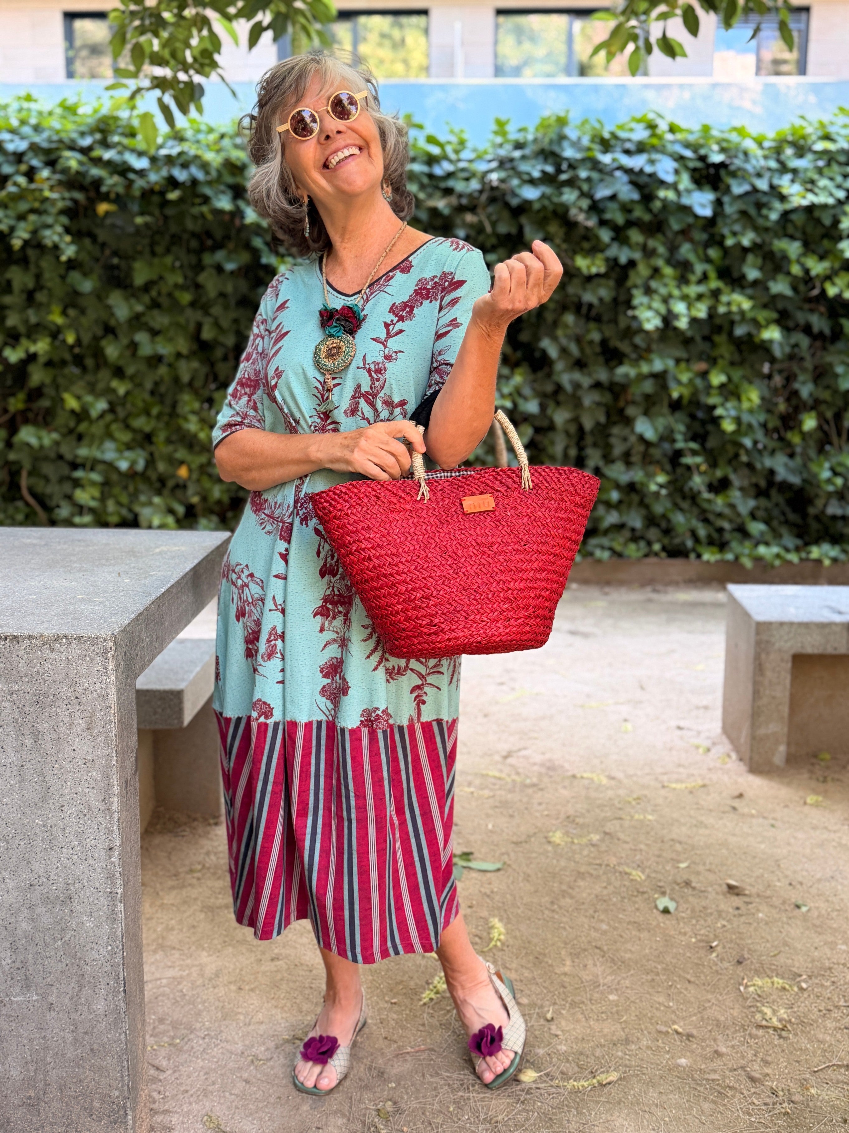 Vestido Durga — Jersey de algodón con estampado floral exclusivo | Jadeite
