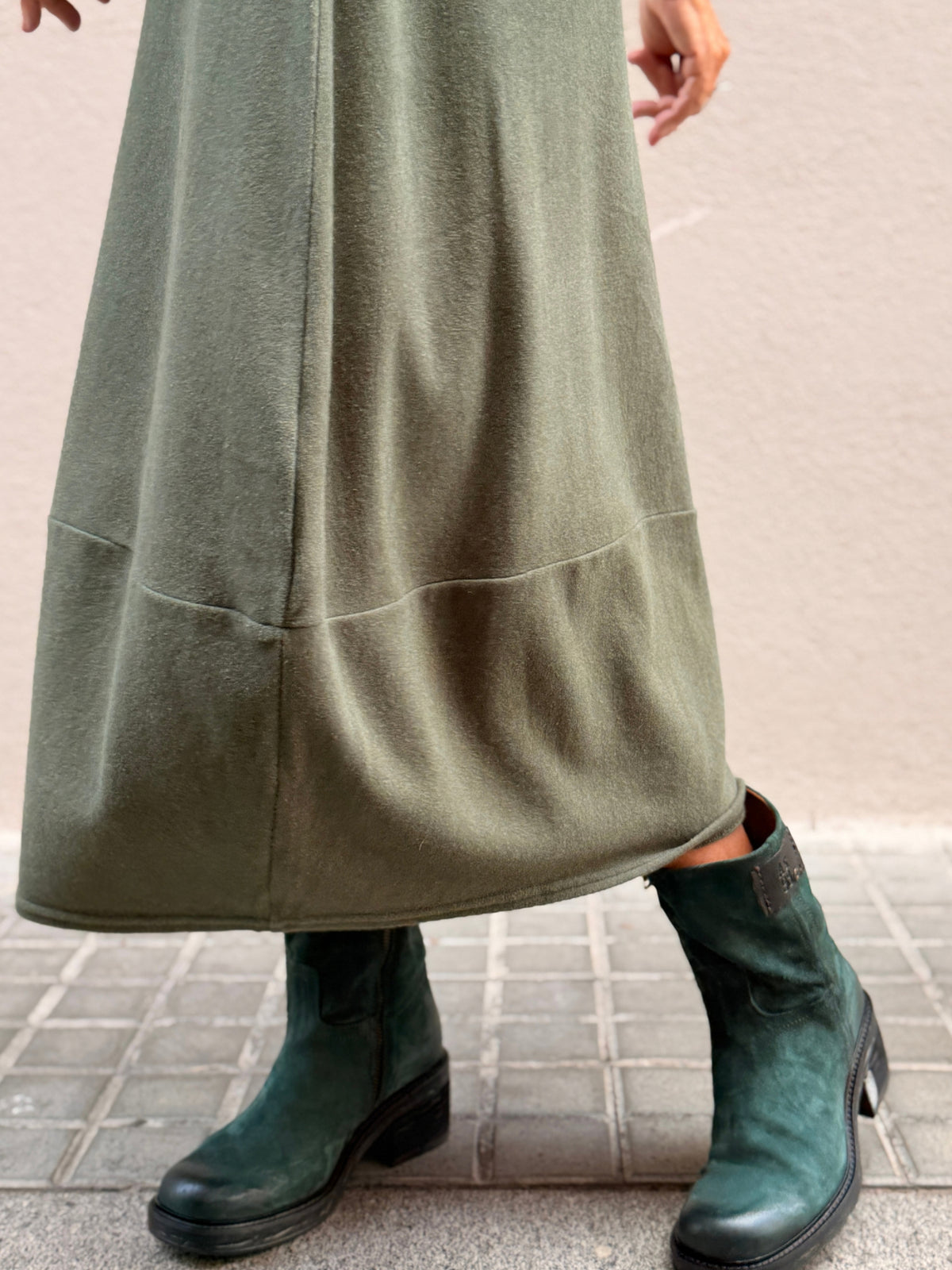 Vestido de punto — silueta cocoon