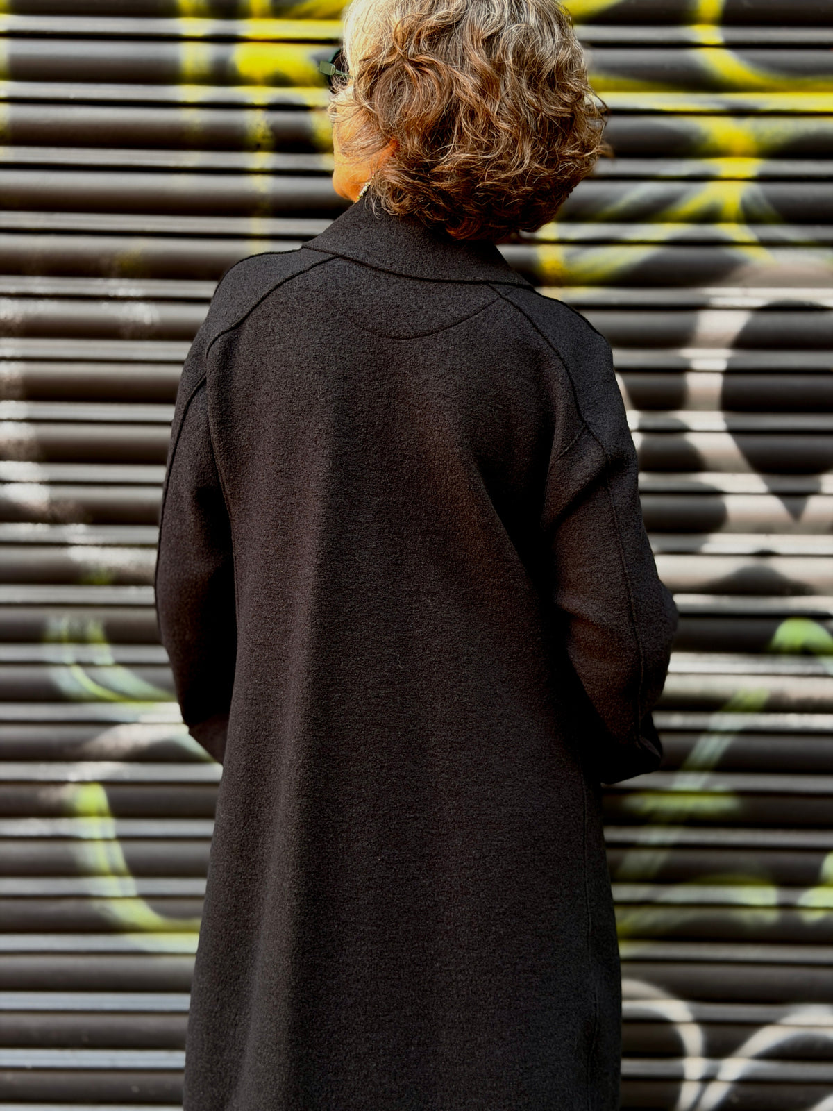 Boiled wool coat — shawl collar