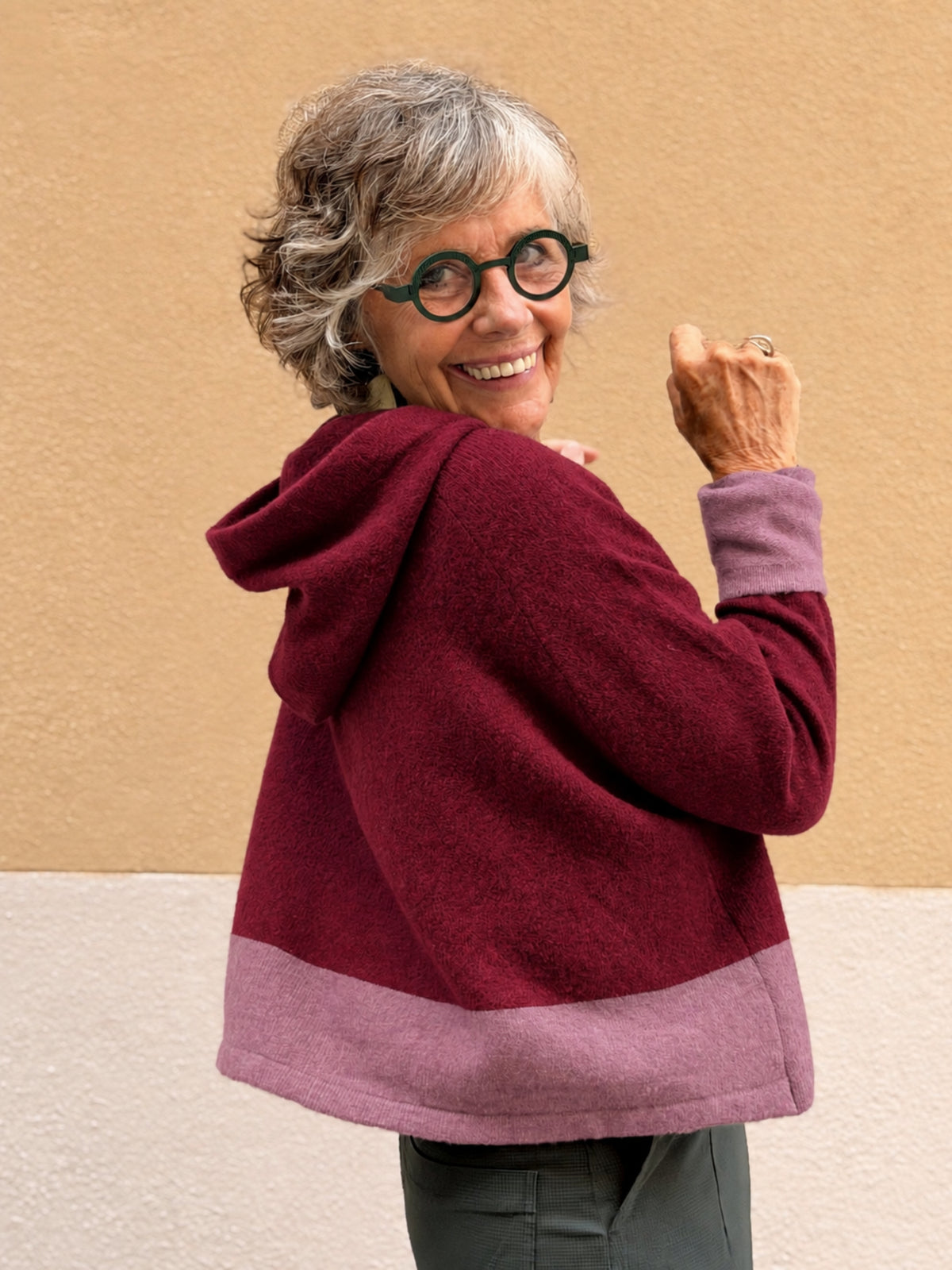 Hooded jumper — wool and alpaca knit