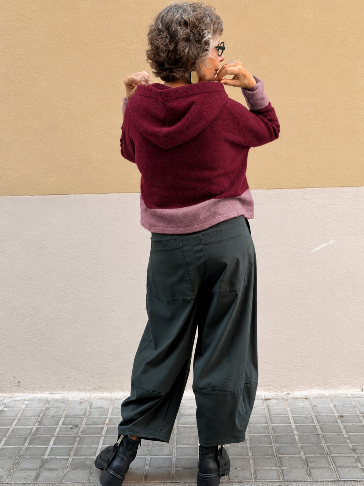 Hooded jumper — wool and alpaca knit