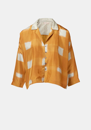 Camisa de seda coll botànic
