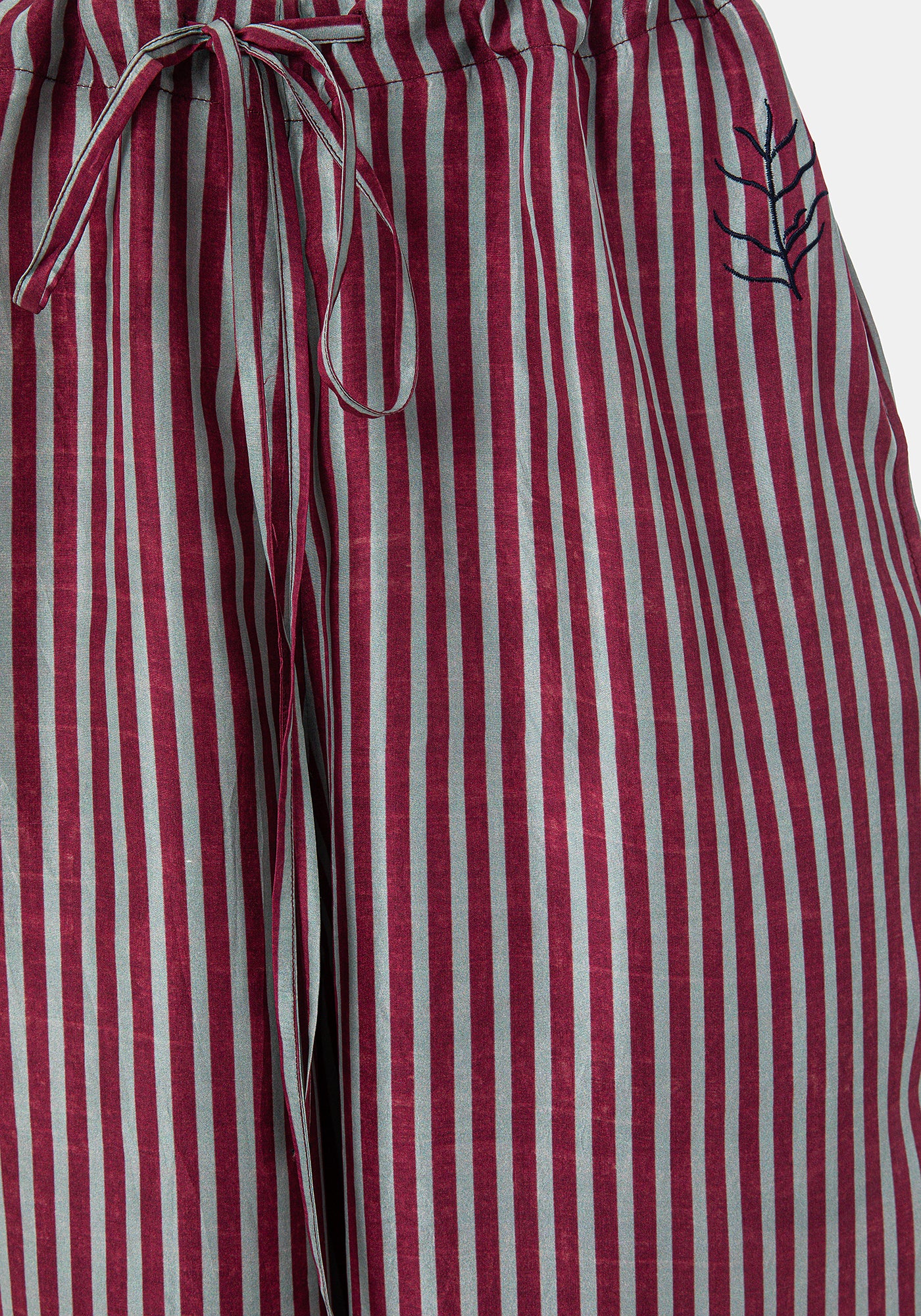 Pantalons de seda amb ratlles  Rouge