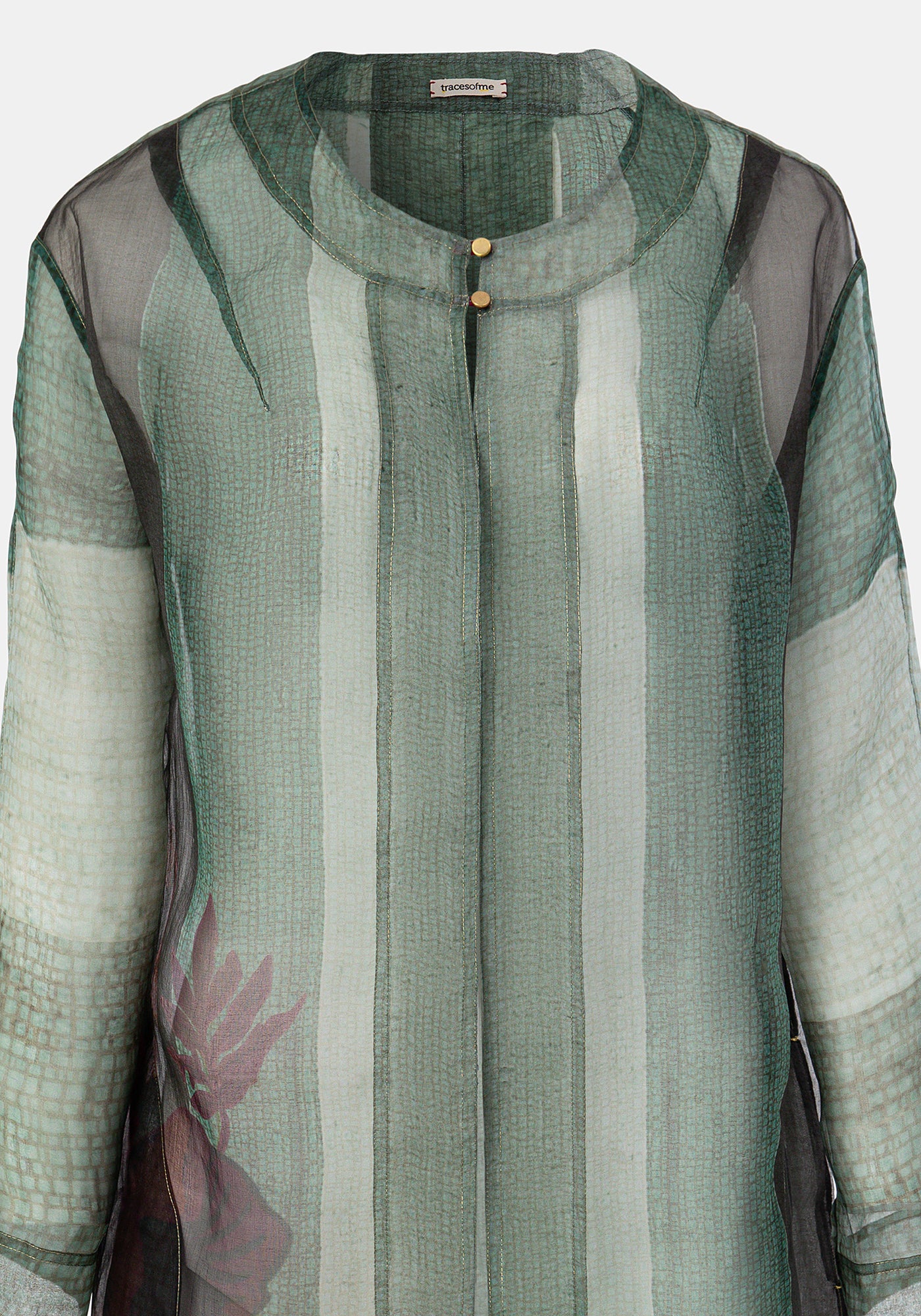 Abrigo ligero de organza de seda estampado