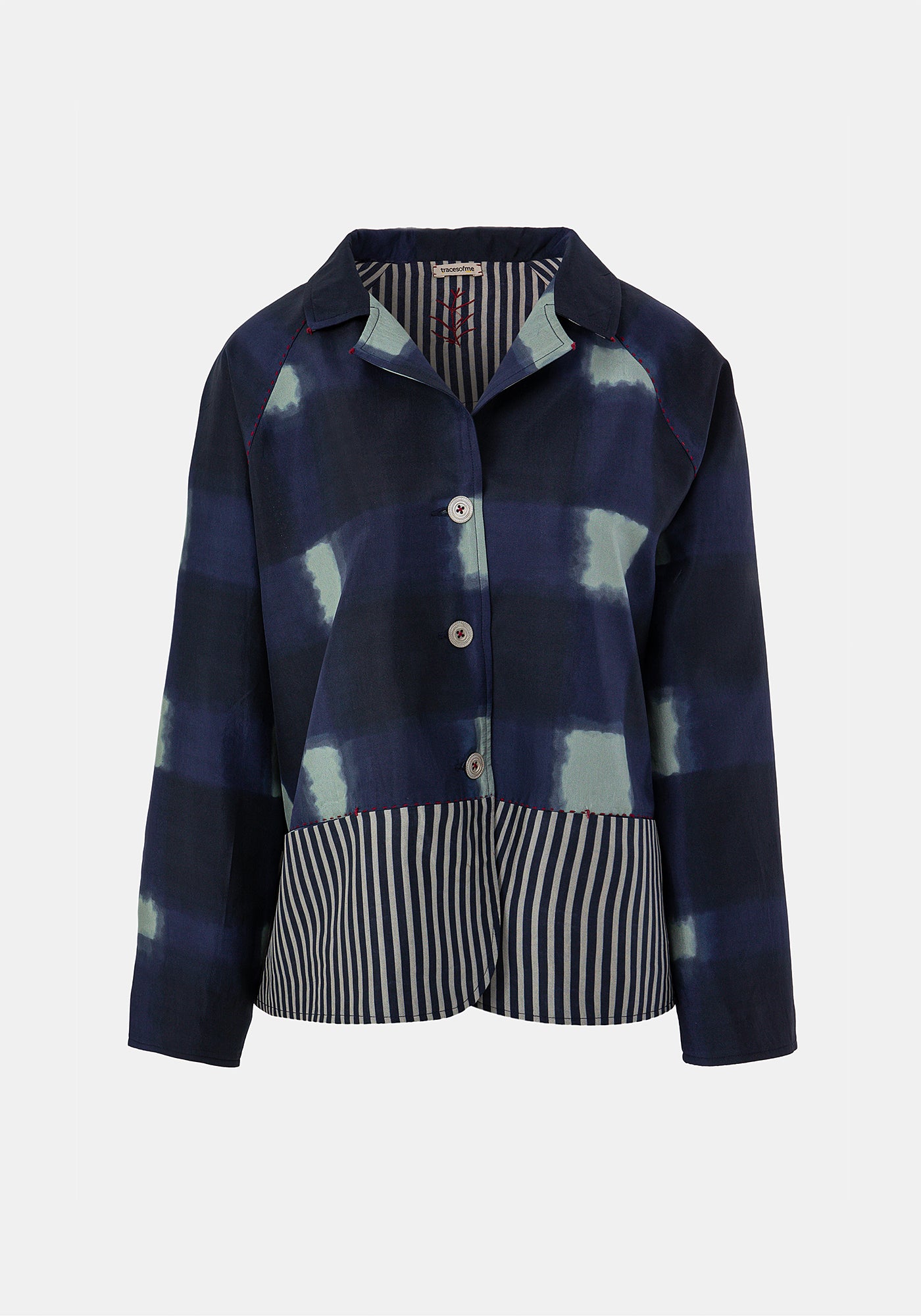 Chaqueta de cuadros acuarela 100% seda