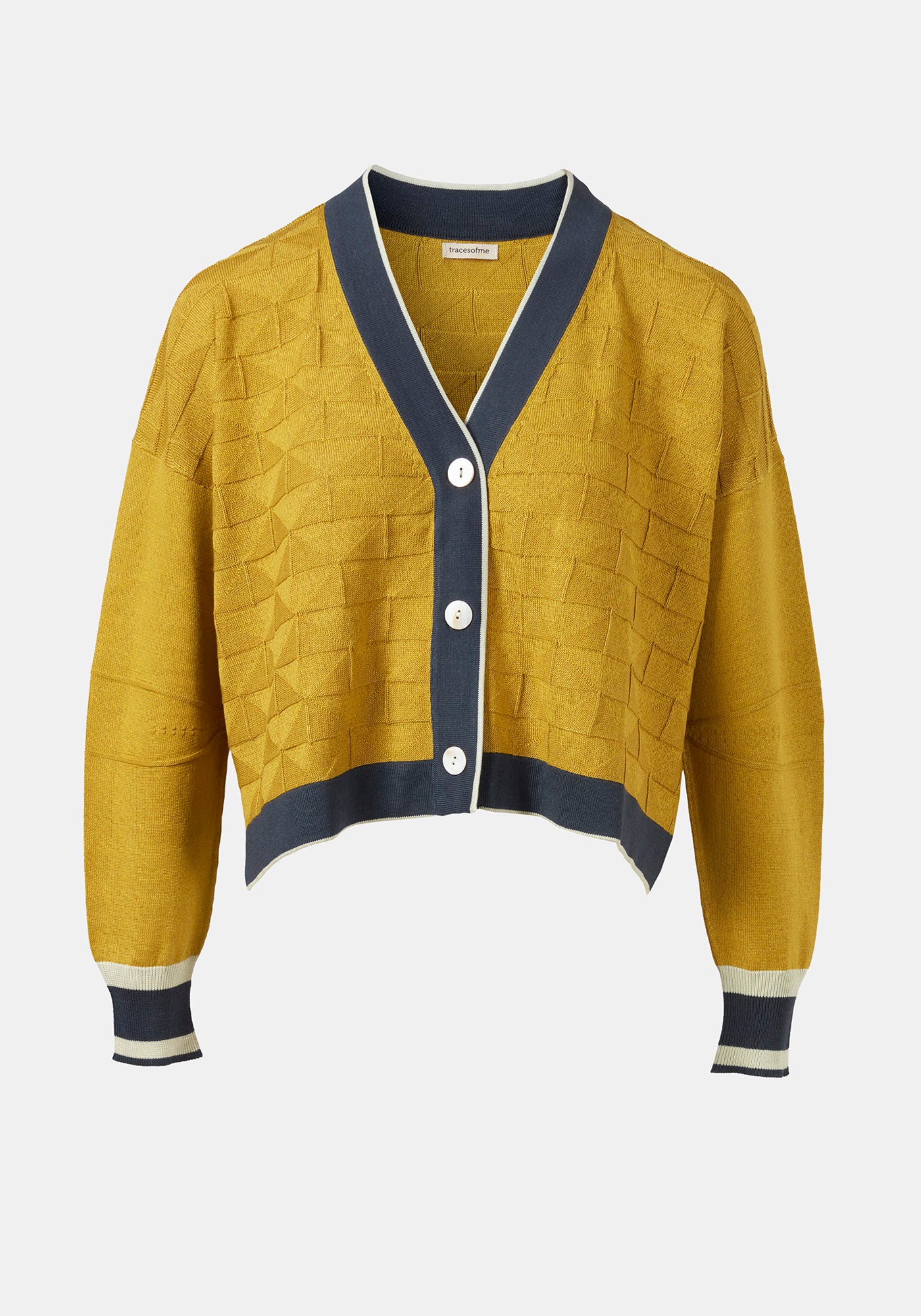 Cárdigan de punto jacquard Amber en seda y algodón
