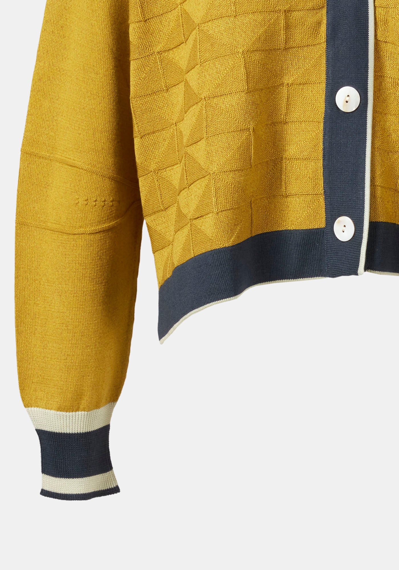 Cárdigan de punto jacquard Amber en seda y algodón