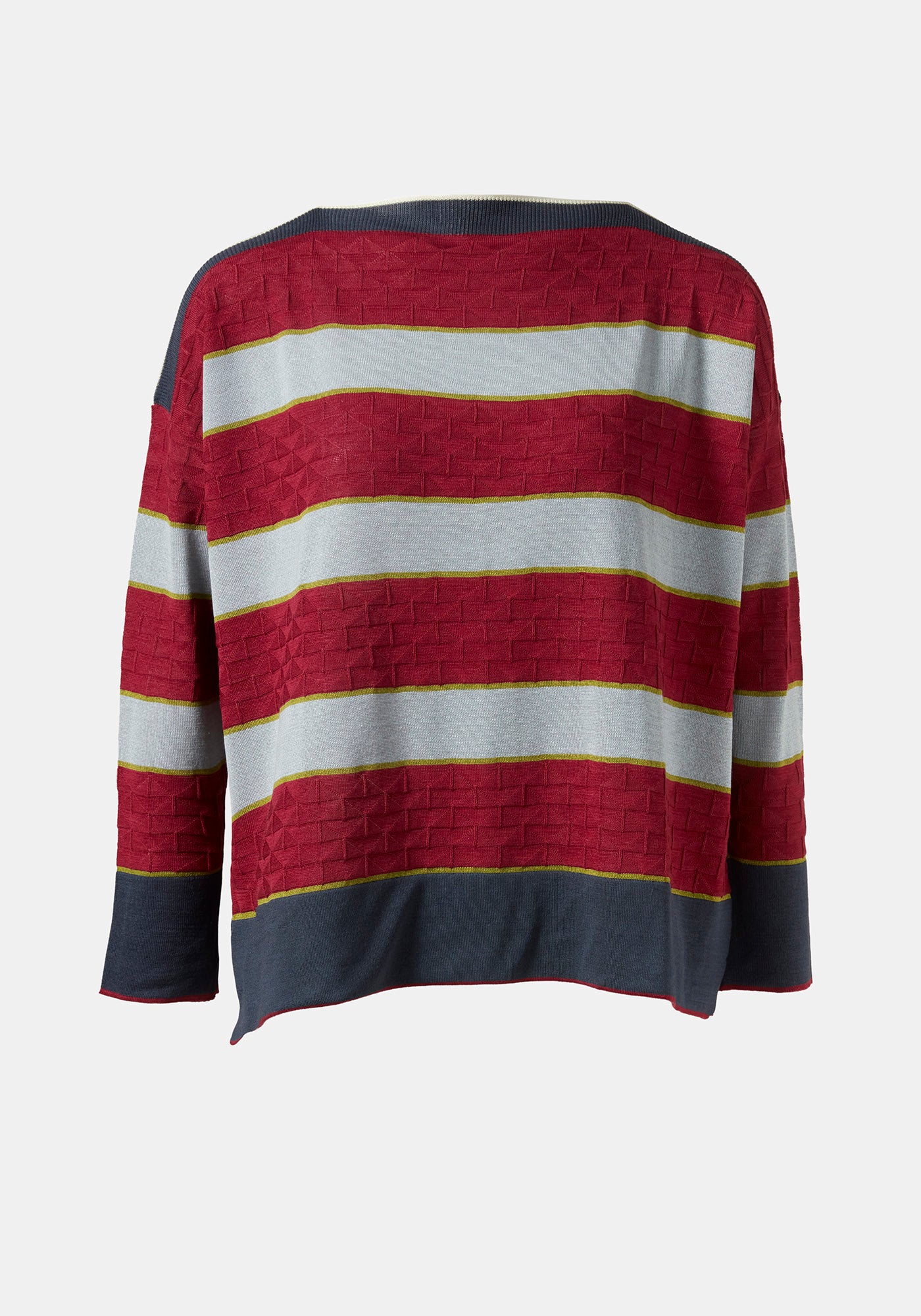 Oversized boat neck sweater in silk and cotton