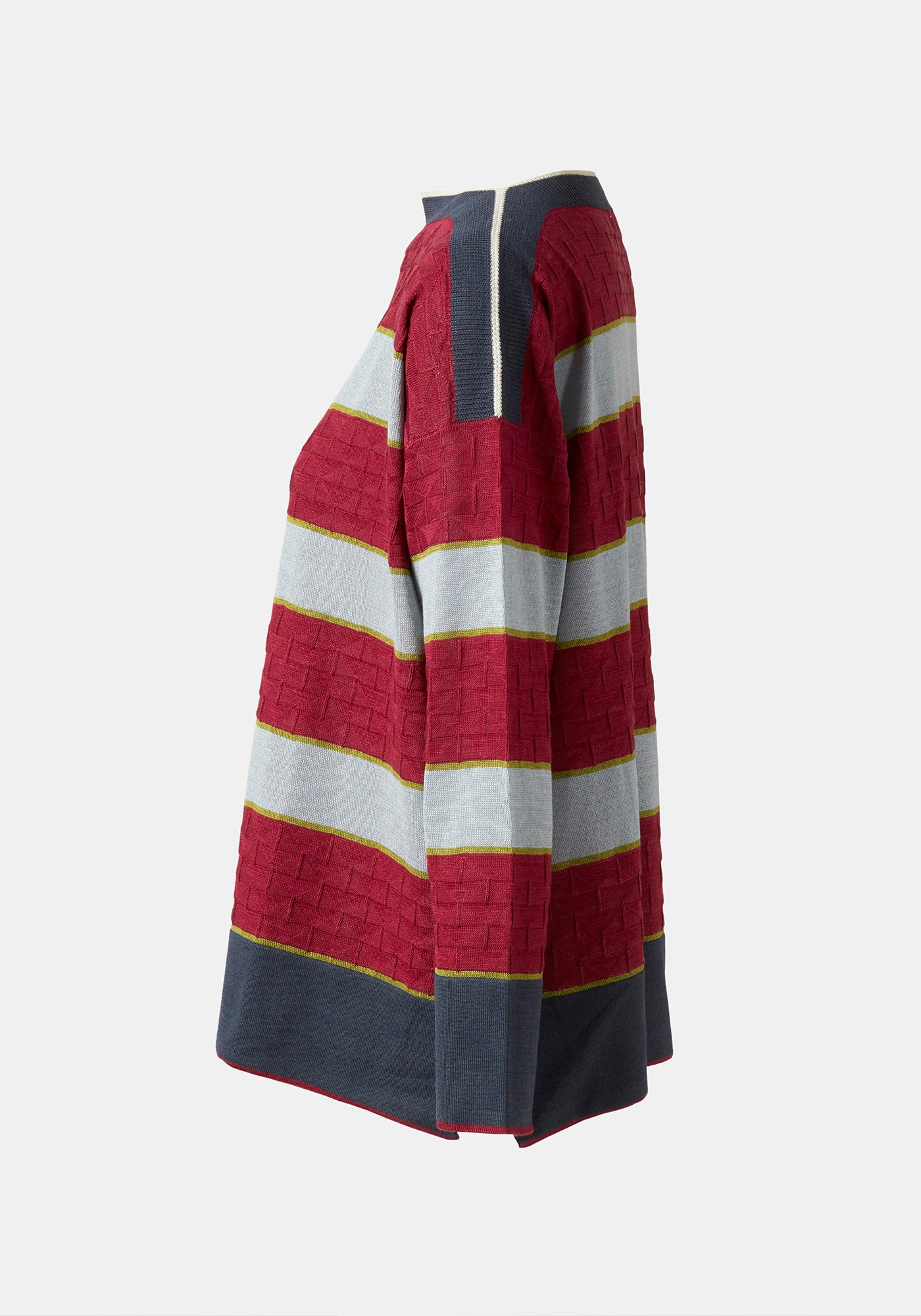 Oversized boat neck sweater in silk and cotton