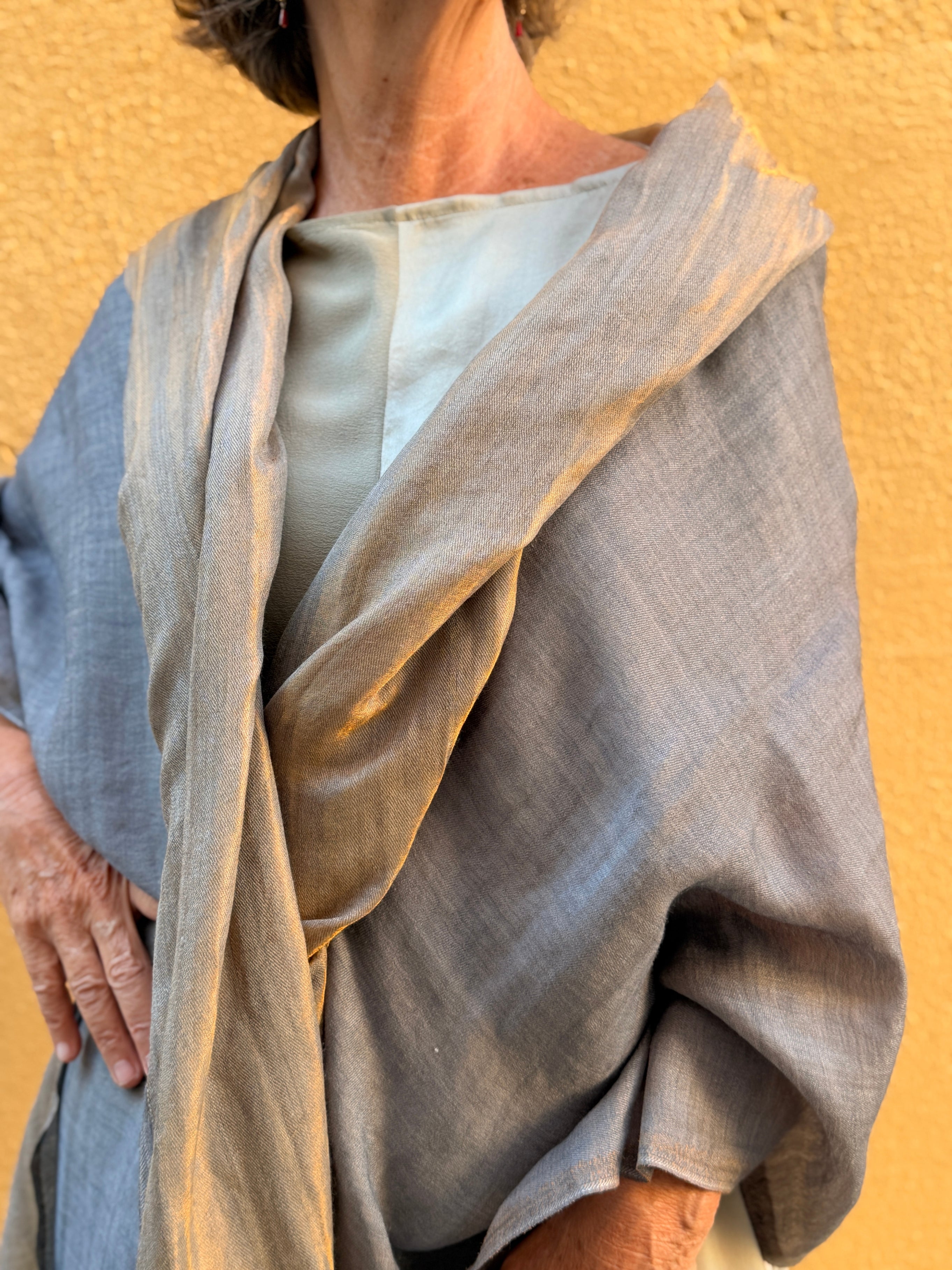 Cashmere pashmina with zari thread — silent luxury and airy drape