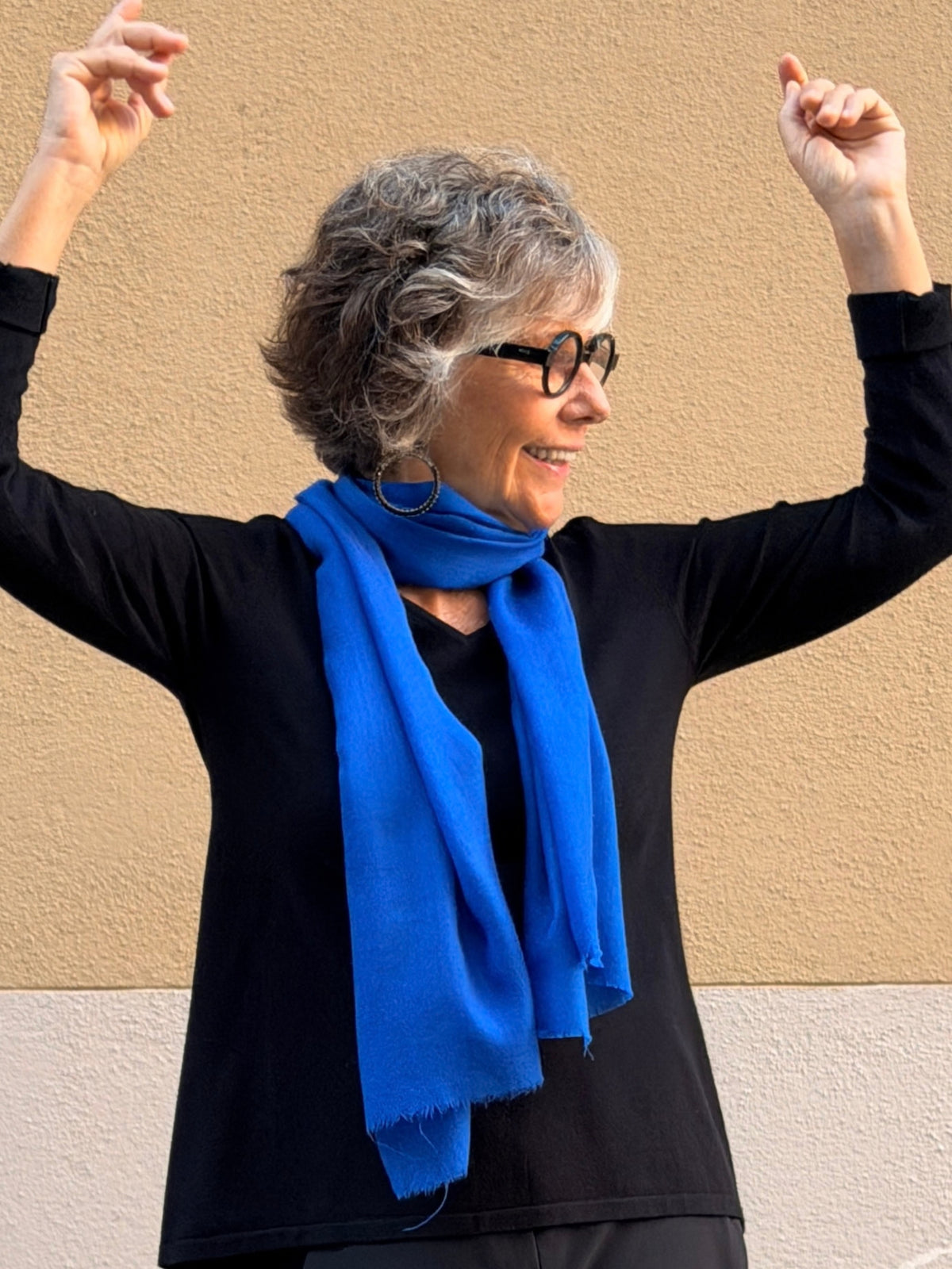 Plain cashmere scarf