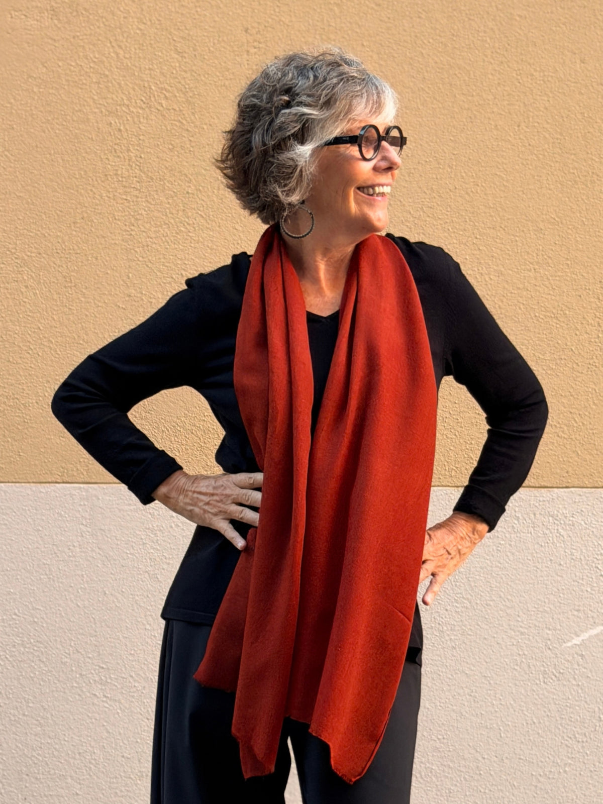 Plain cashmere scarf