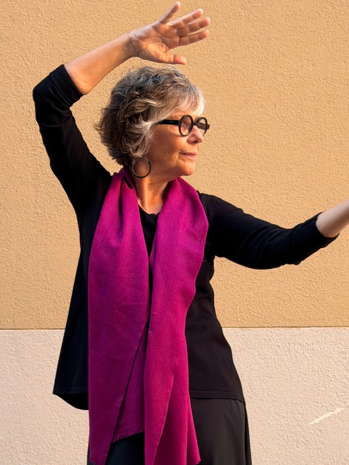 Plain cashmere scarf