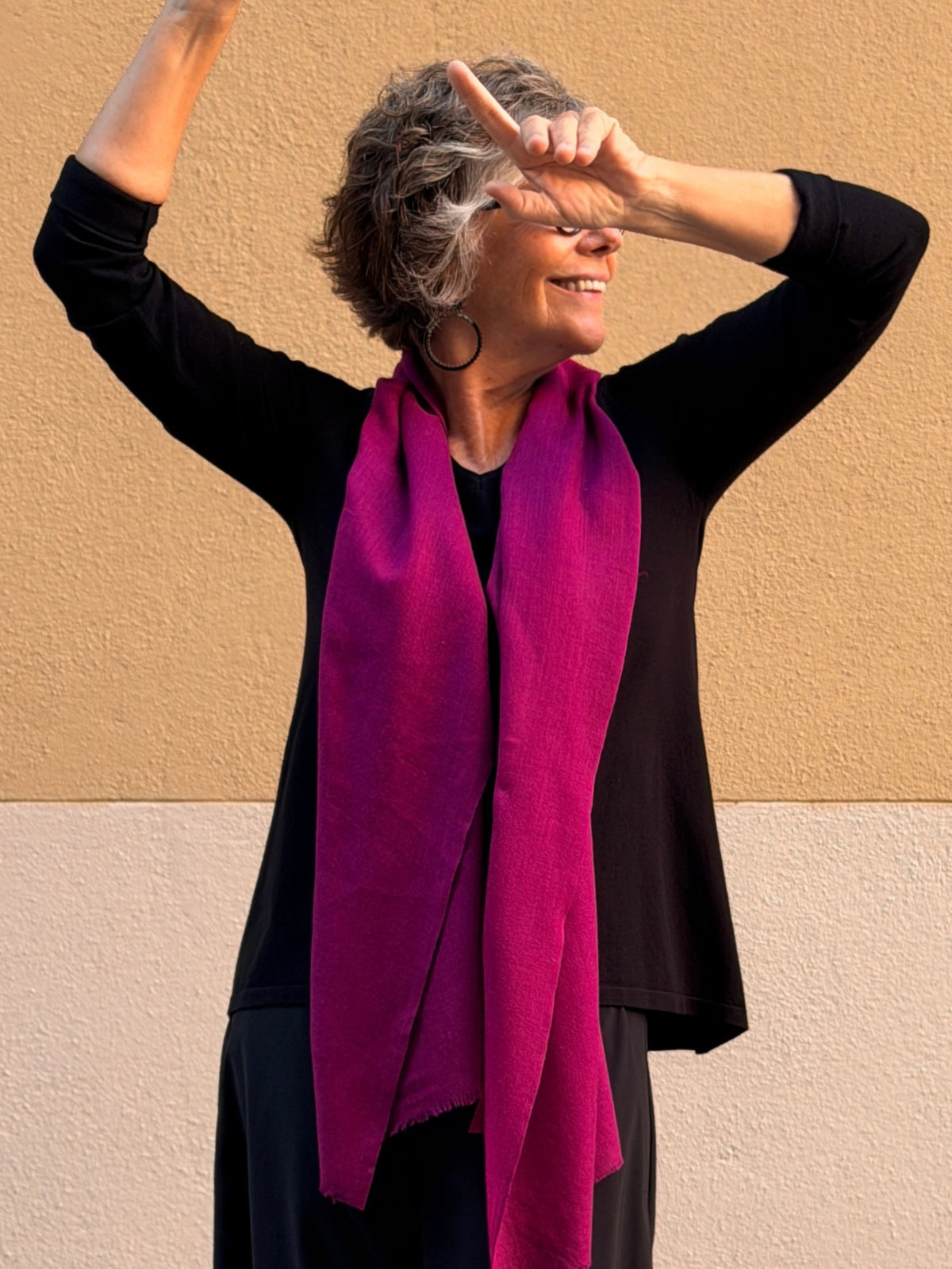 Plain cashmere scarf