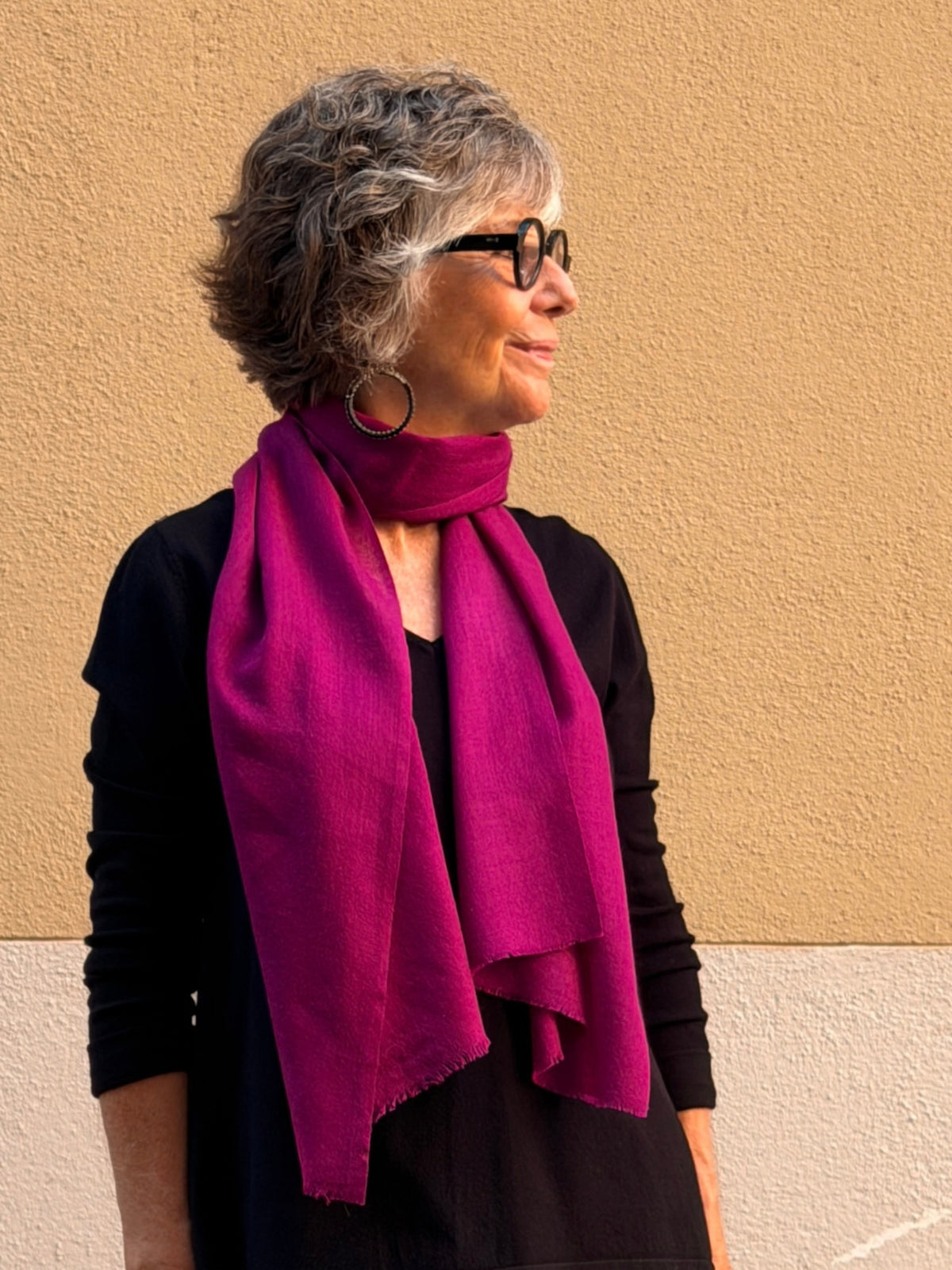 Plain cashmere scarf