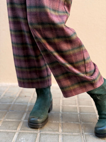 Pantaló de quadres — cama barril i tall cropped