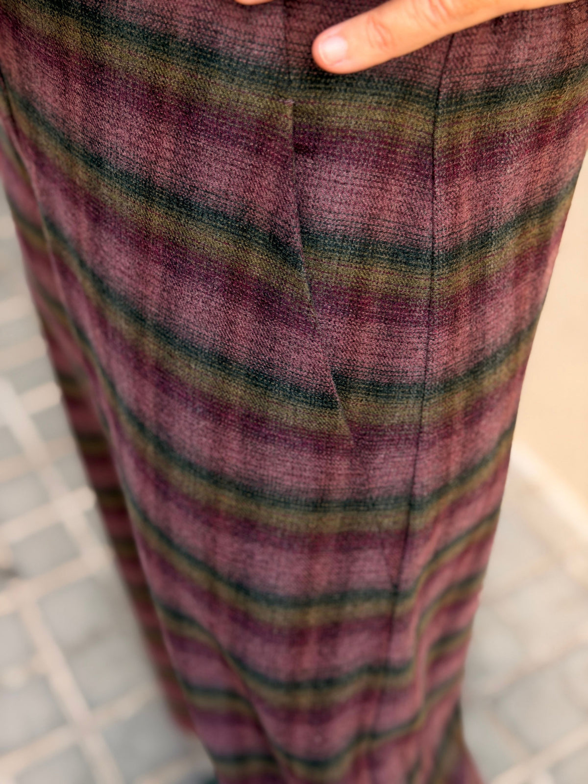 Pantaló de quadres — cama barril i tall cropped