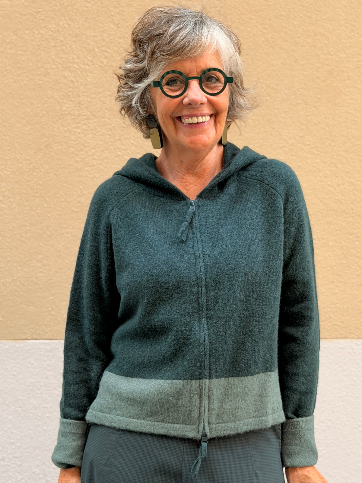 Hooded jumper — wool and alpaca knit