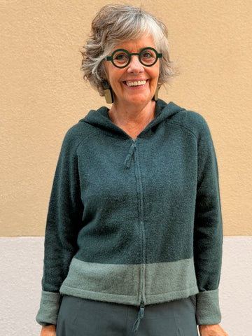 Hooded jumper — wool and alpaca knit