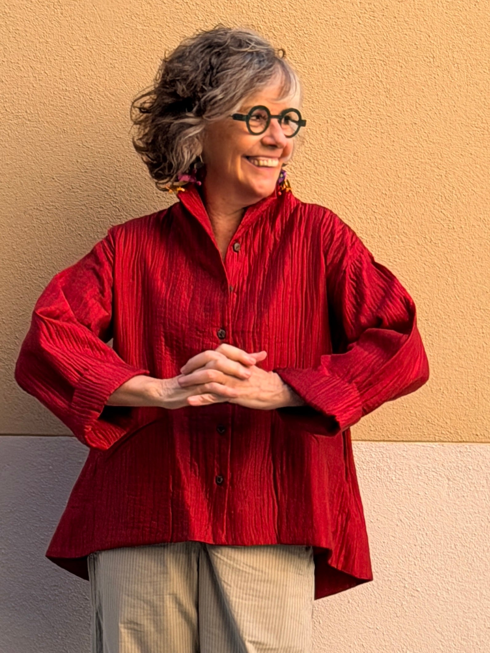 Chaqueta de seda natural