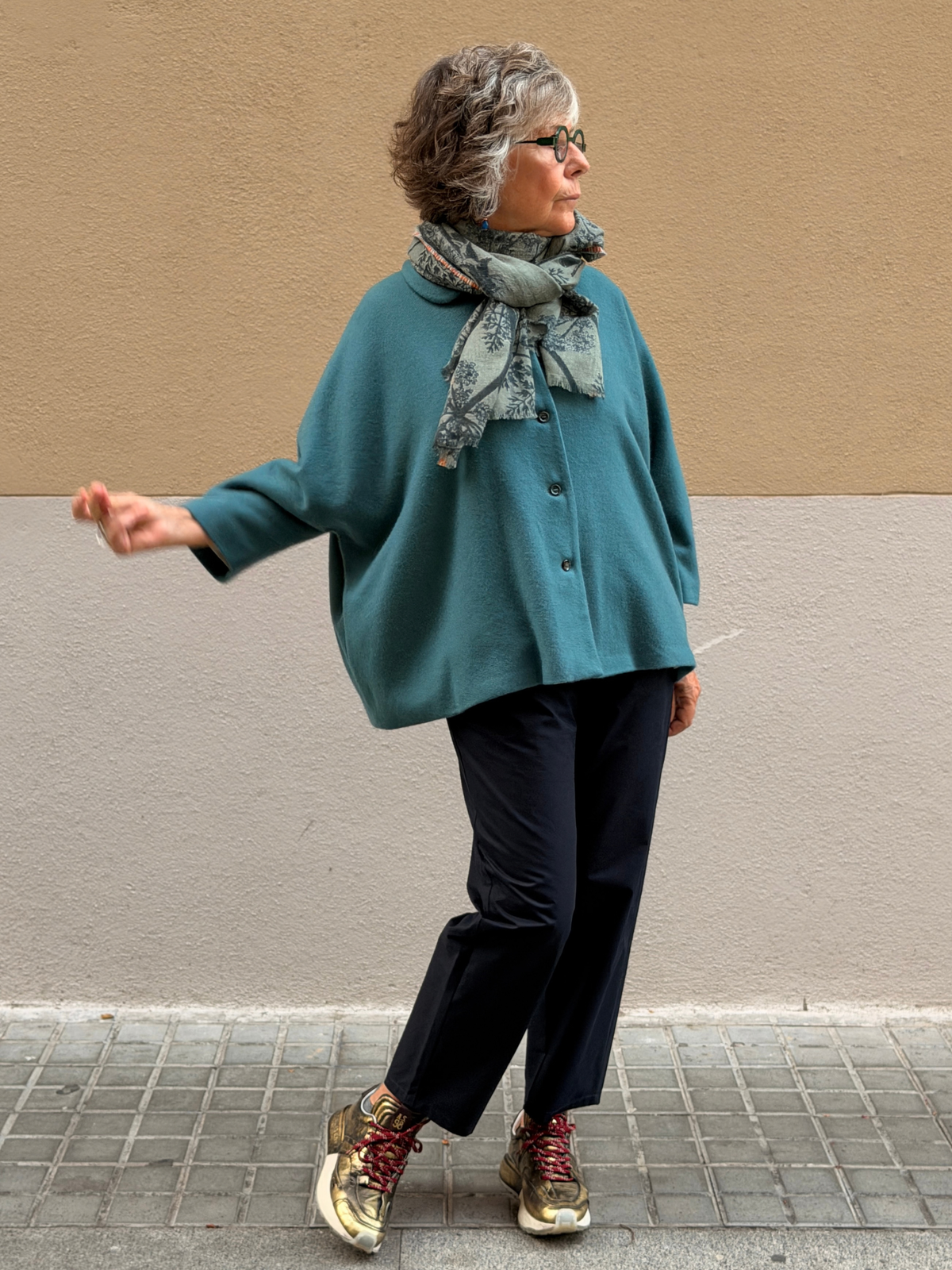 Jaqueta de caixmir — coll camisero i màniga tres quarts