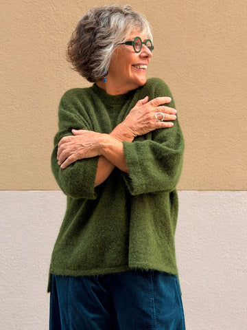 Jersei de mohair i llana merino — coll rodó