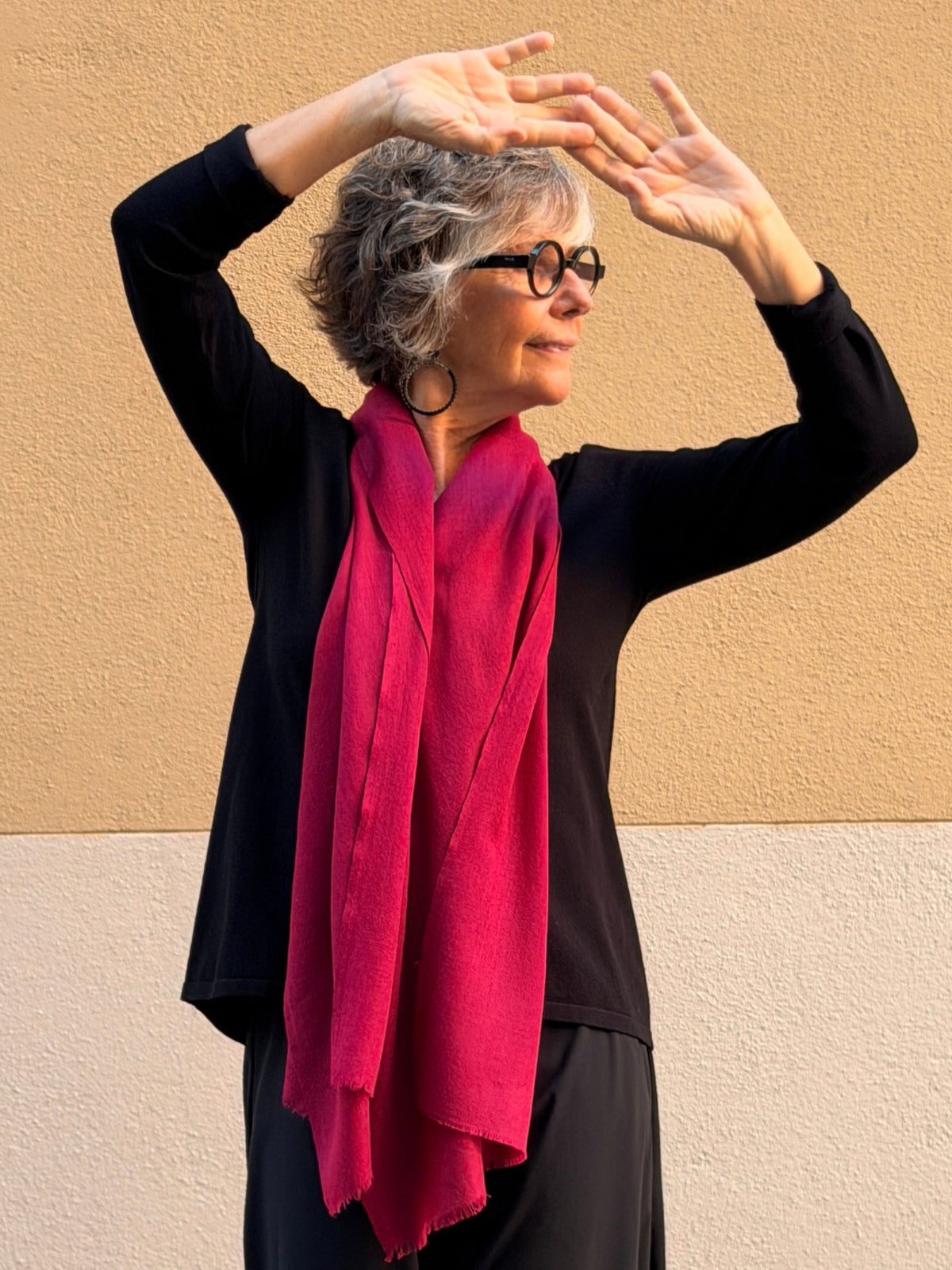 Plain cashmere scarf