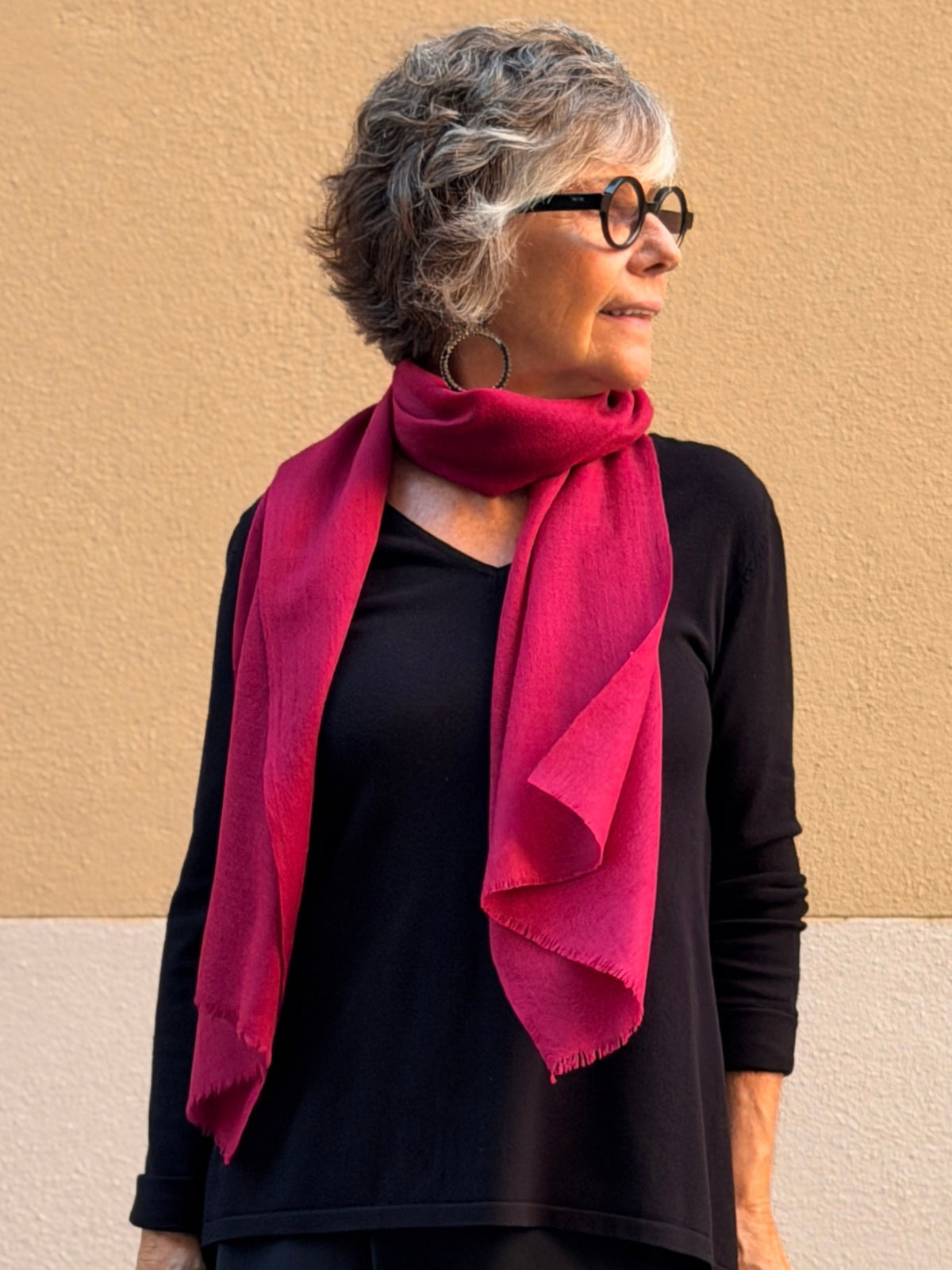 Plain cashmere scarf