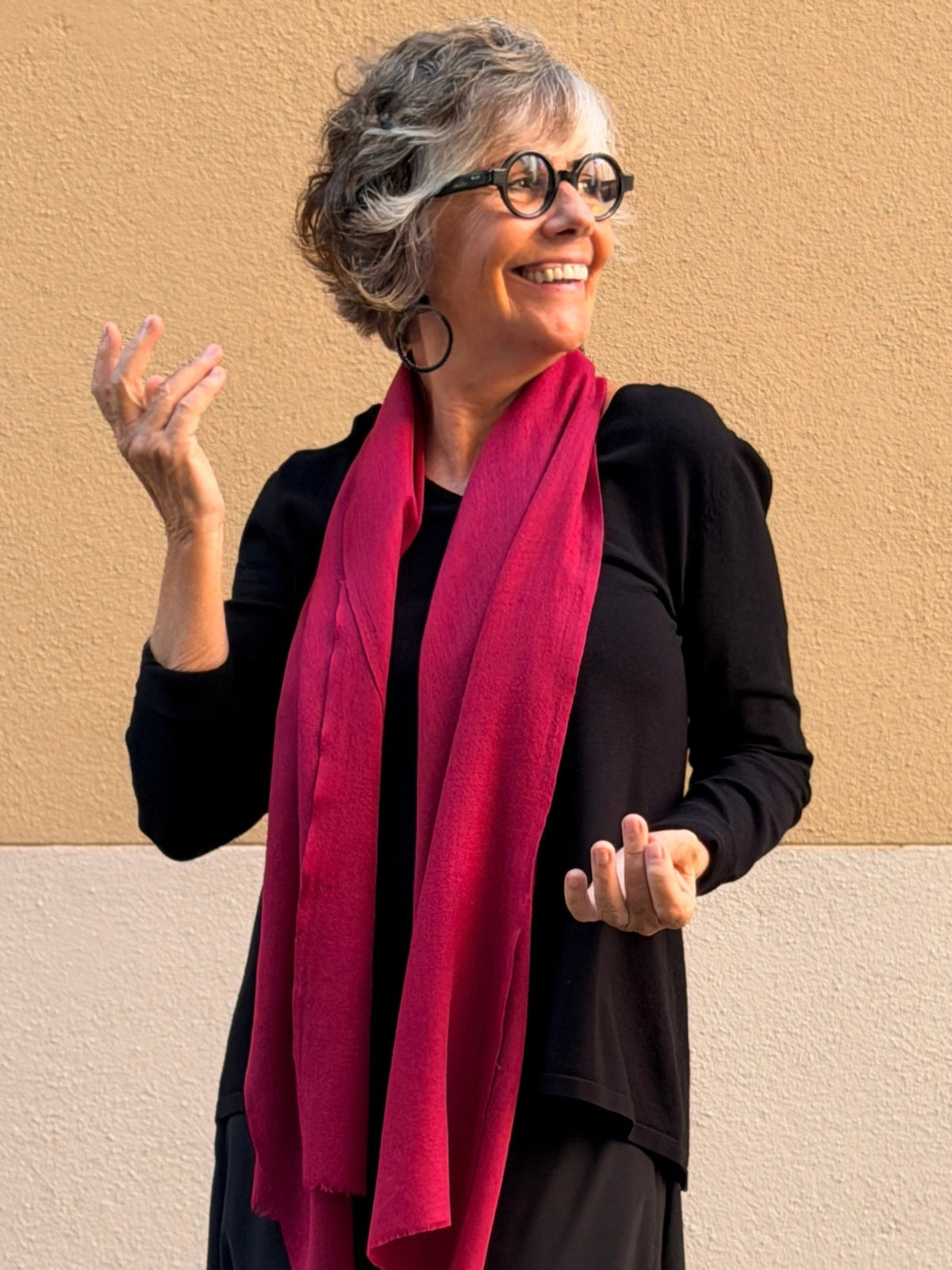 Plain cashmere scarf