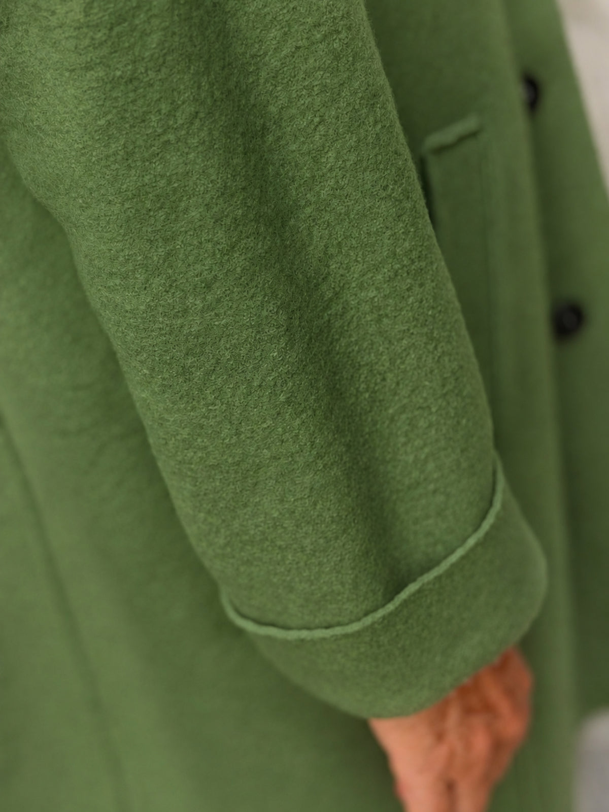 Boiled wool coat — hood