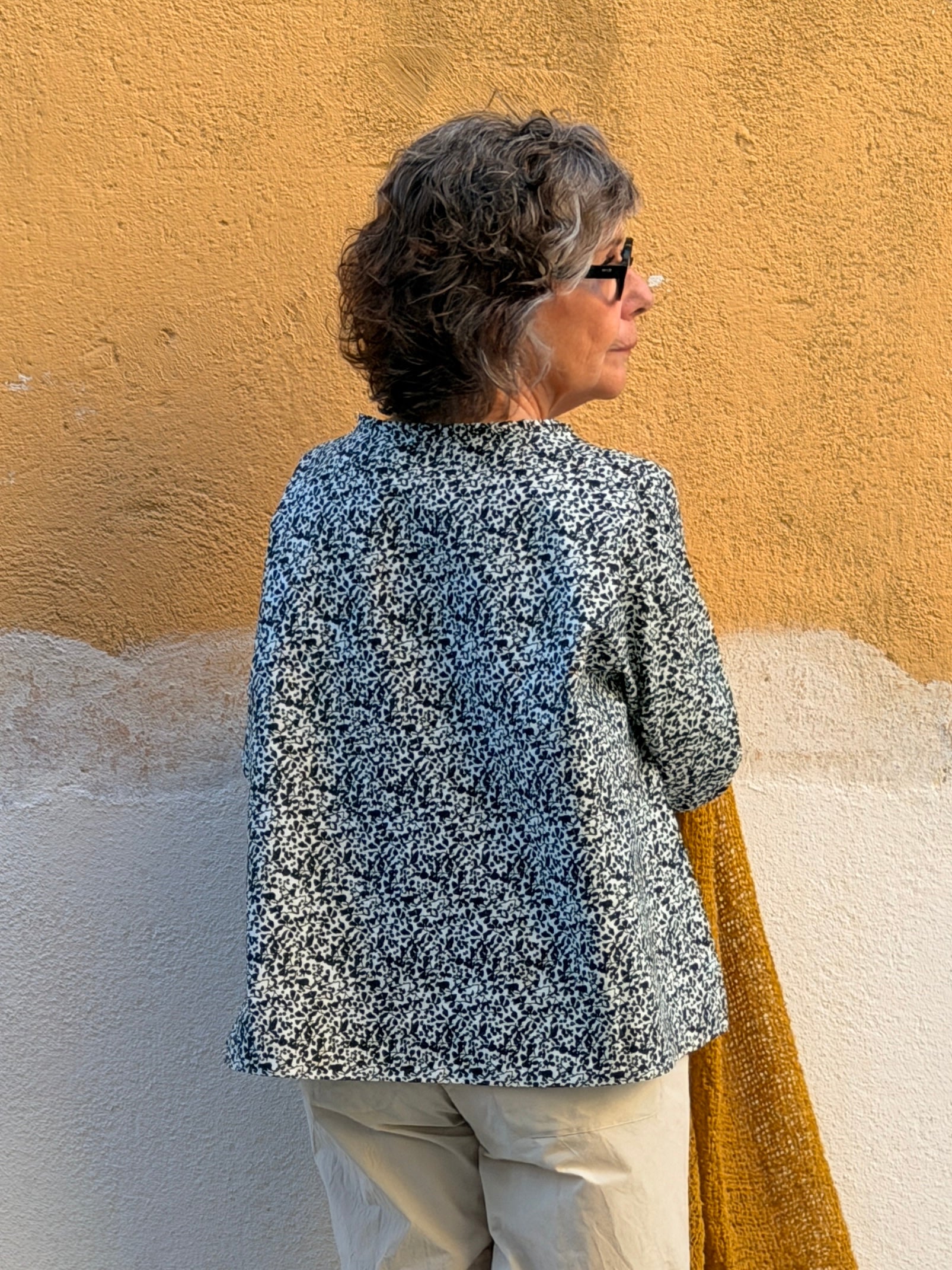 Top amplio estampado de algodón