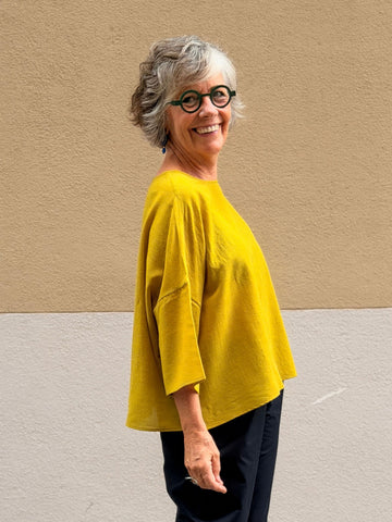 Top ample de llana verge — coll rodó