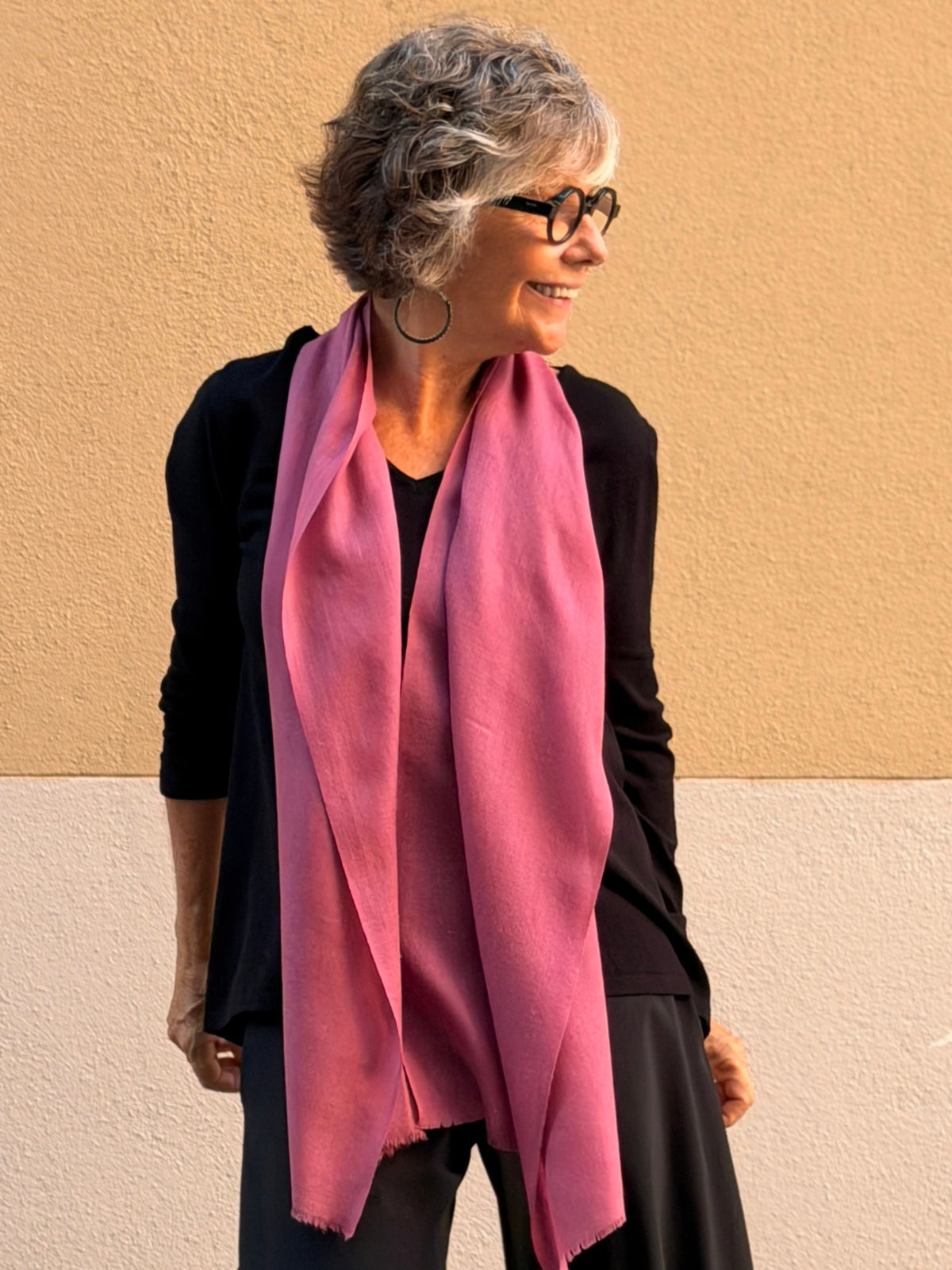 Plain cashmere scarf