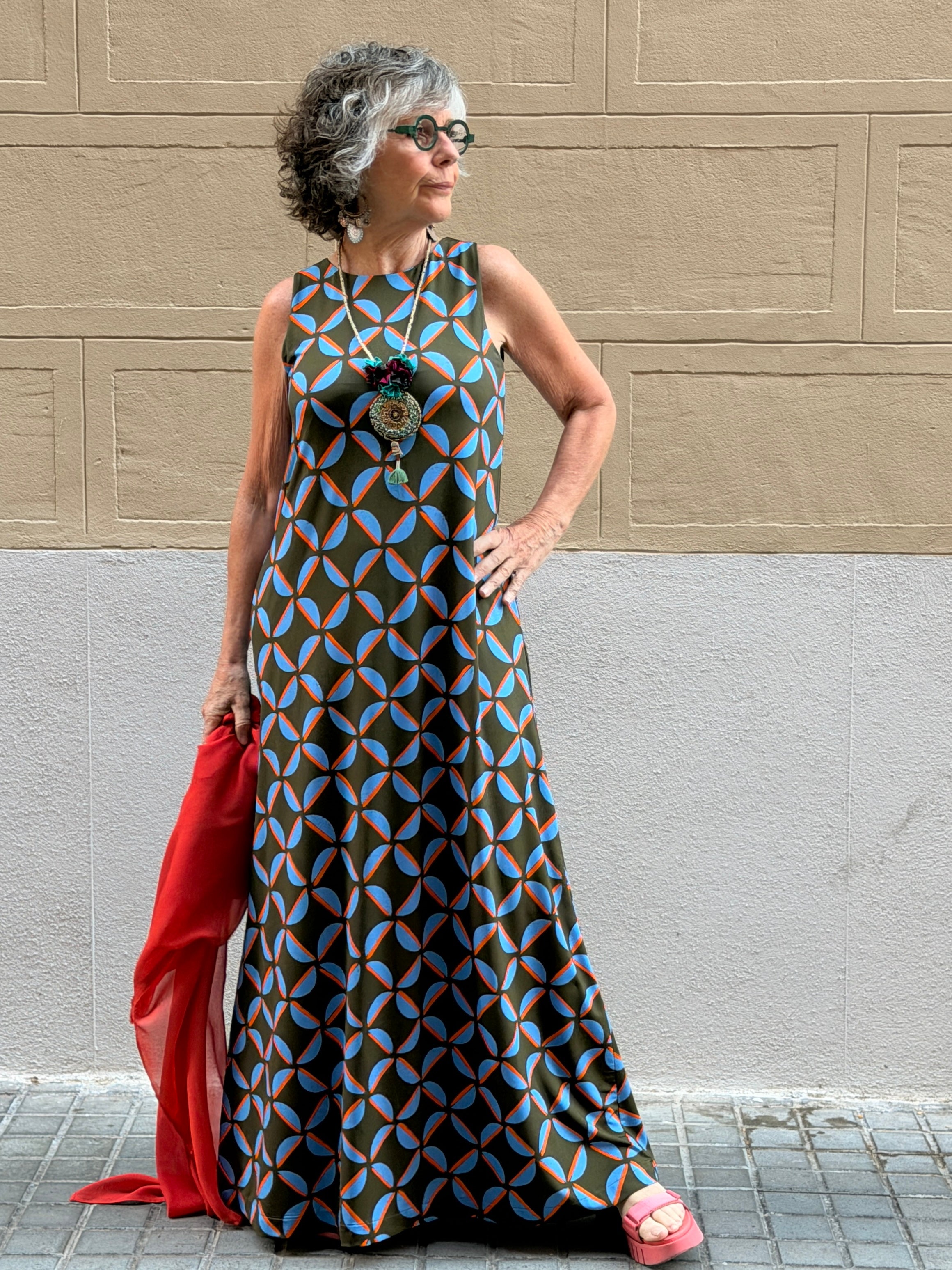Vestido de punto estampado
