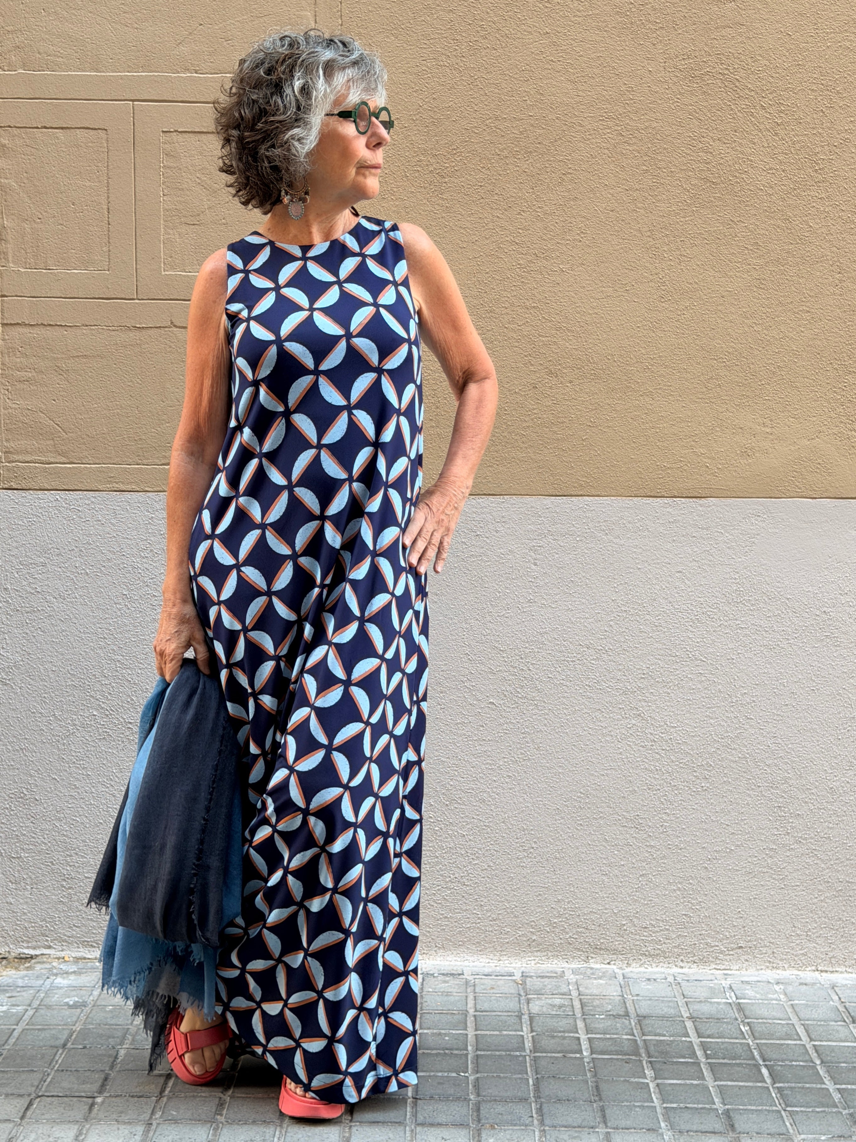 Vestido de punto estampado
